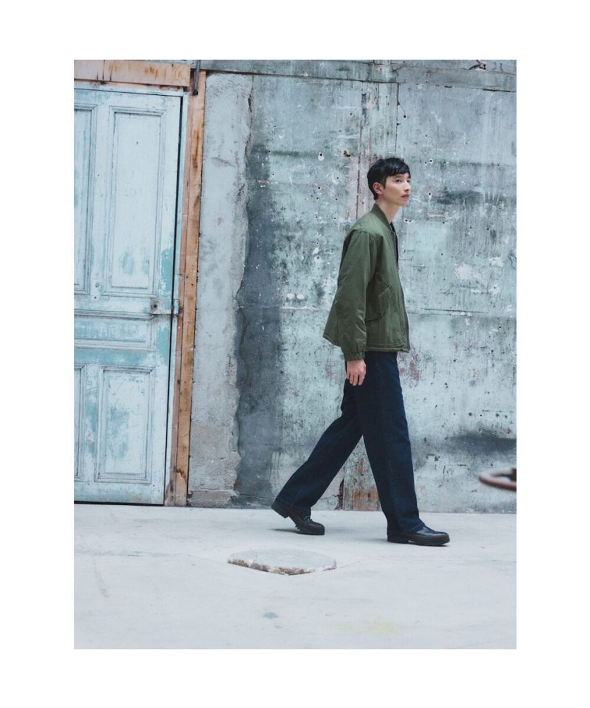 시프트지(SHIFT.G) Washed Wide Denim Pants  Navy
