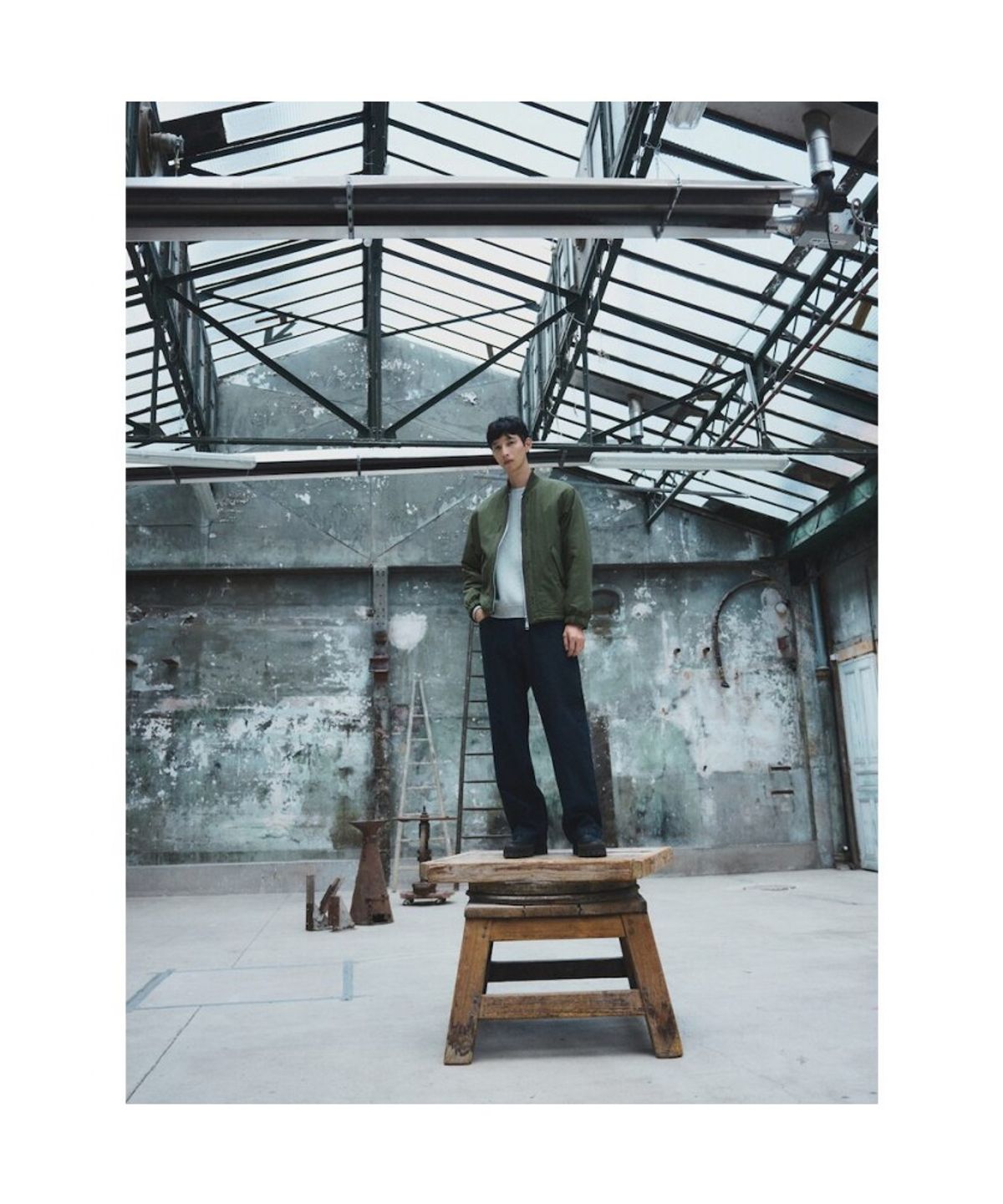 시프트지(SHIFT.G) Washed Wide Denim Pants  Navy