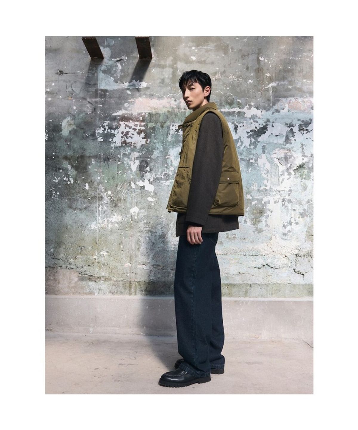 시프트지(SHIFT.G) Washed Wide Denim Pants  Navy