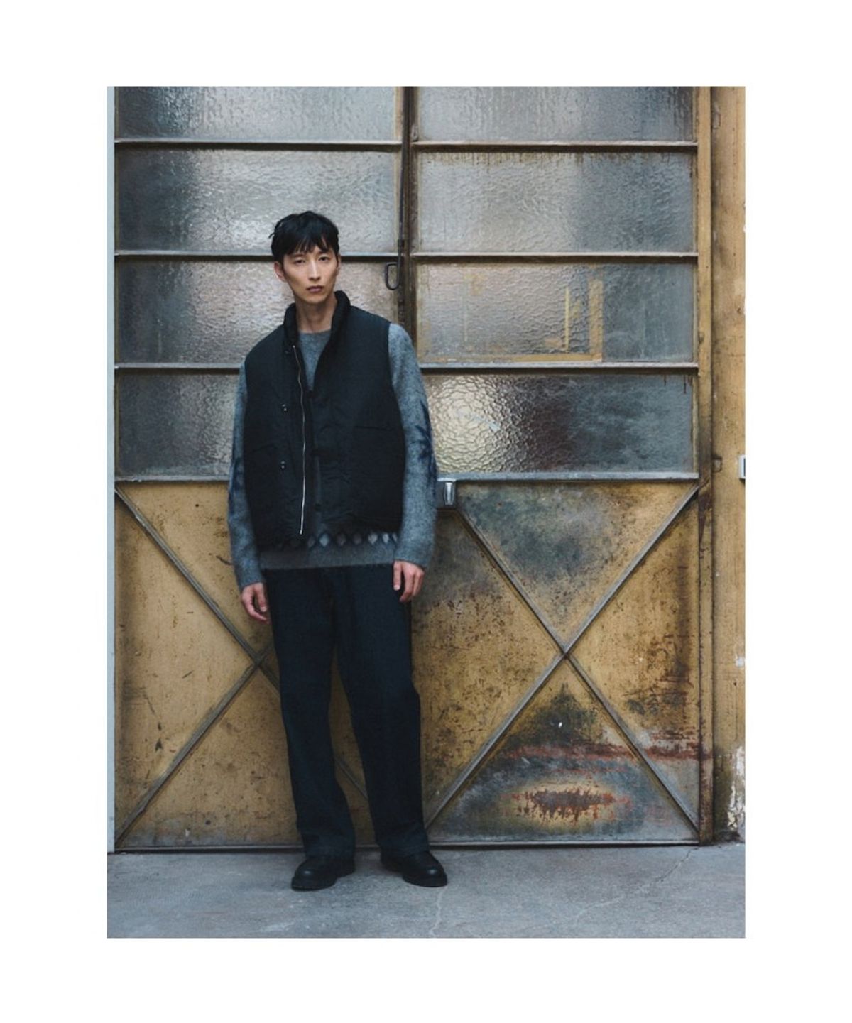 시프트지(SHIFT.G) Washed Wide Denim Pants  Navy