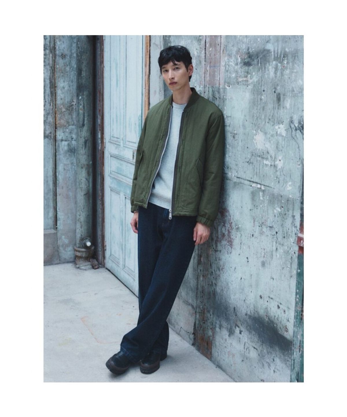 시프트지(SHIFT.G) Washed Wide Denim Pants  Navy