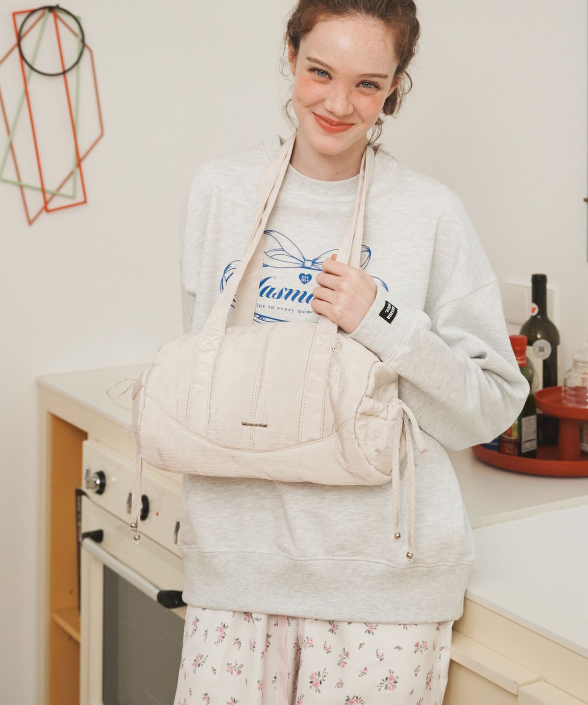 마스마룰즈(MASMARULEZ) Breeze glow shoulder bag_Pearl beige