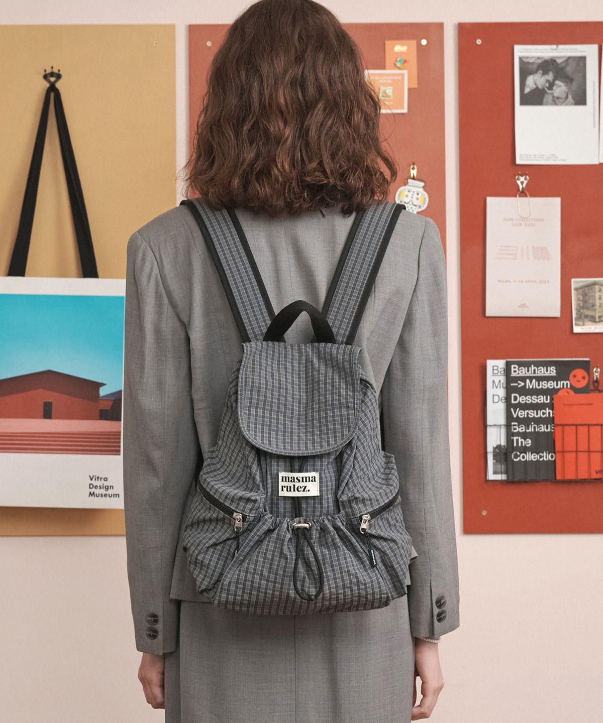 마스마룰즈(MASMARULEZ) mini ver. Flap backpack_Check Dark gray