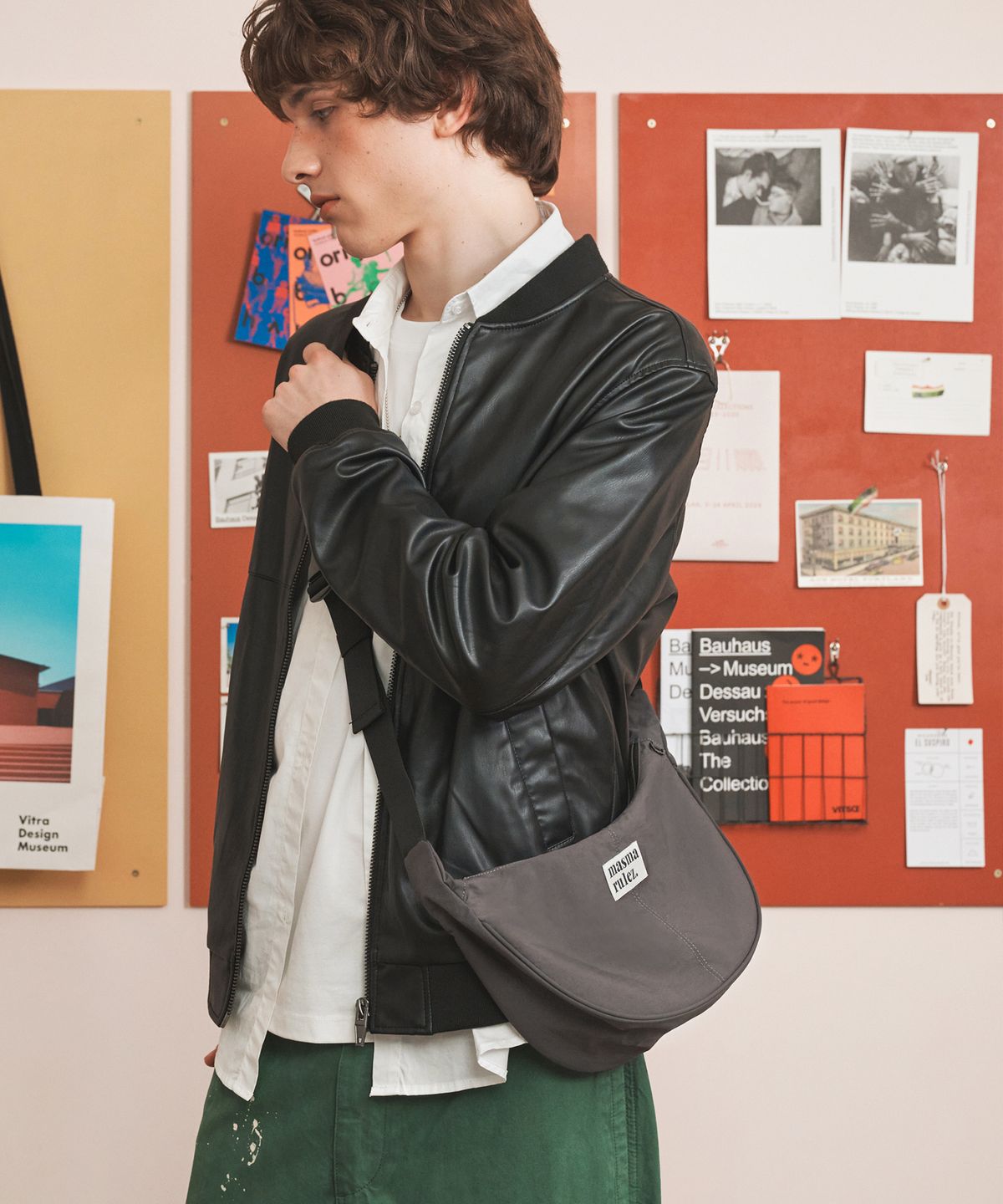 마스마룰즈(MASMARULEZ) mini ver. Halfmoon cross bag_Charcoal