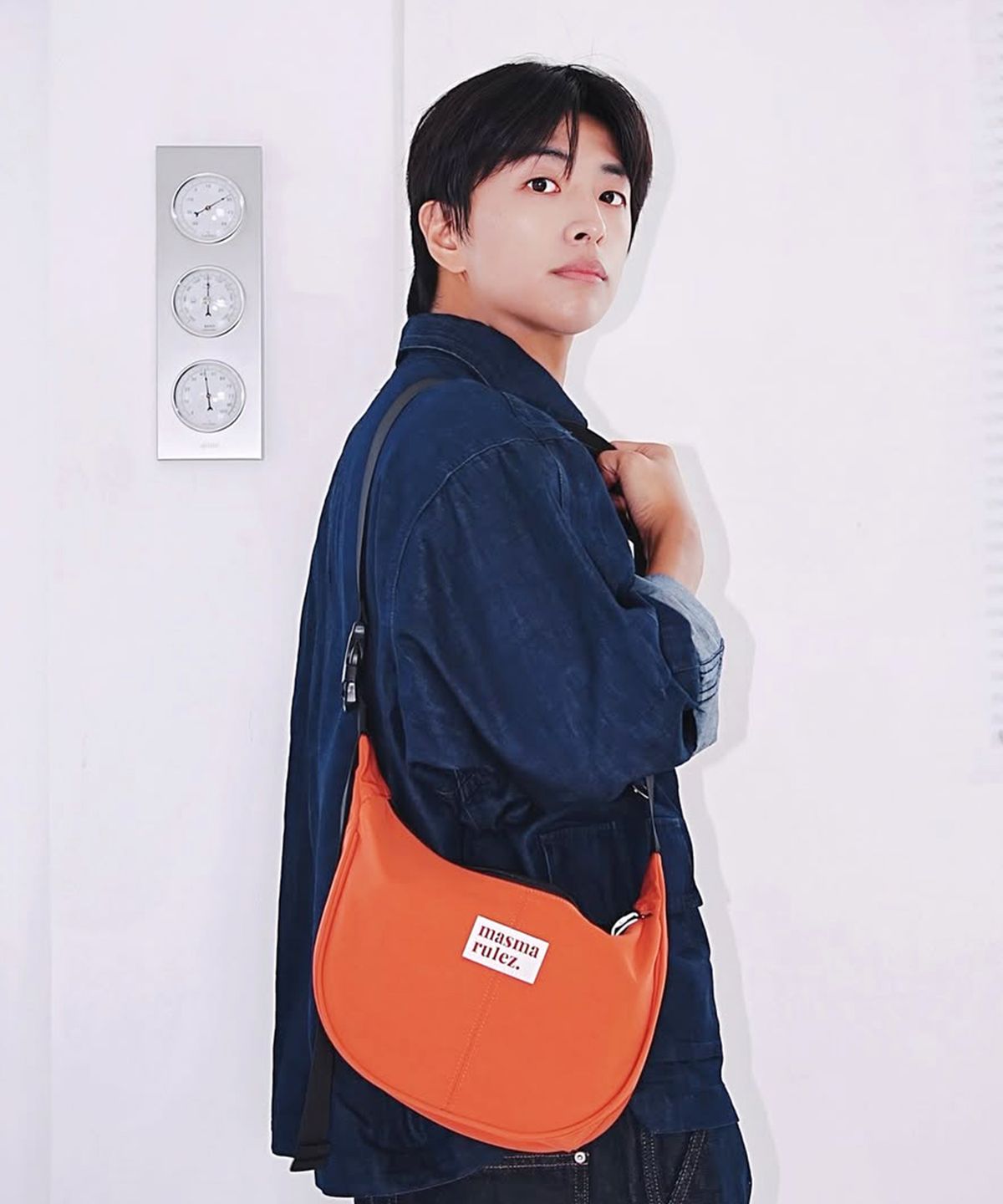 마스마룰즈(MASMARULEZ) mini ver. Halfmoon cross bag_Brick orange