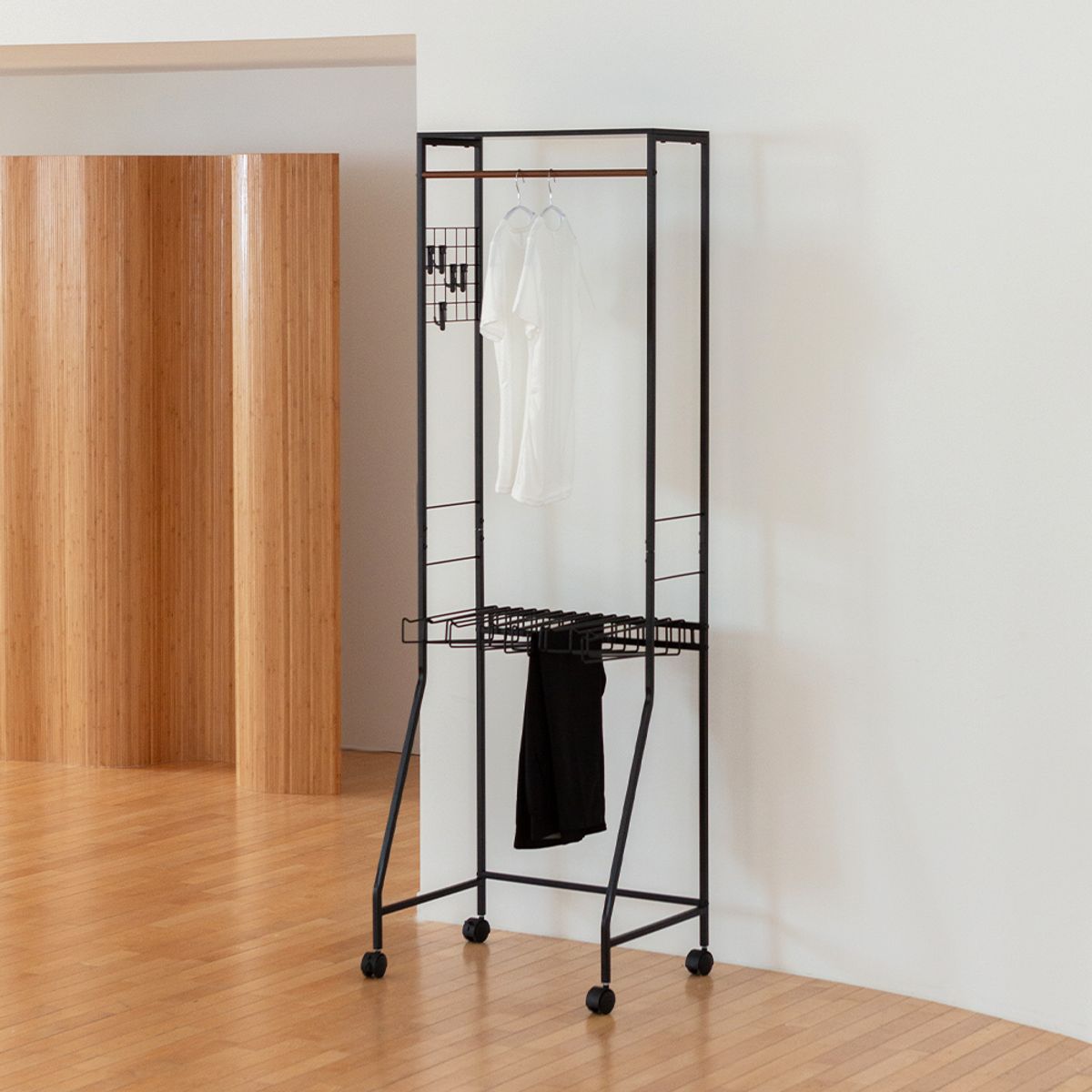 리빙숲(LIVINGSOOP) 상하의 수납정리 올인원 멀티행거/철제행거/이동식행거/드레스룸행거/원룸행거