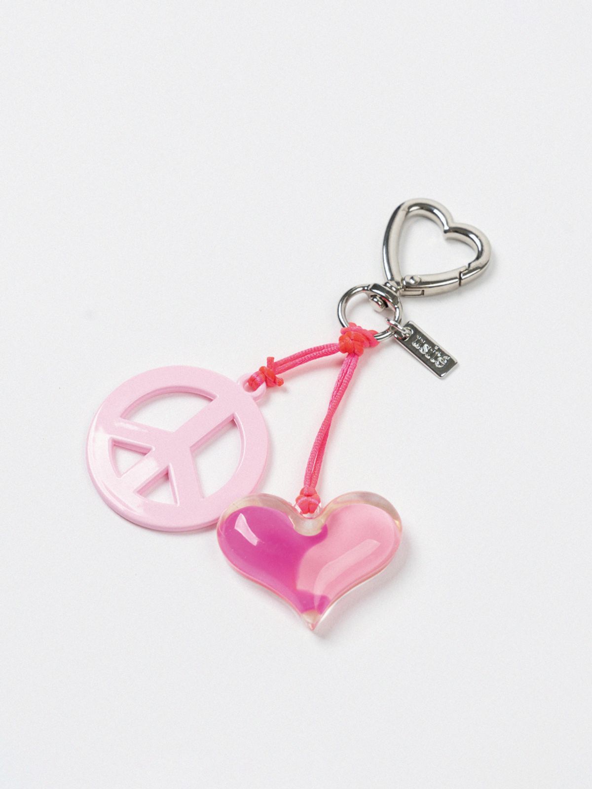 유지떼(USITE) HEART PEACE FREEDOM KEYRING (BABY PINK)