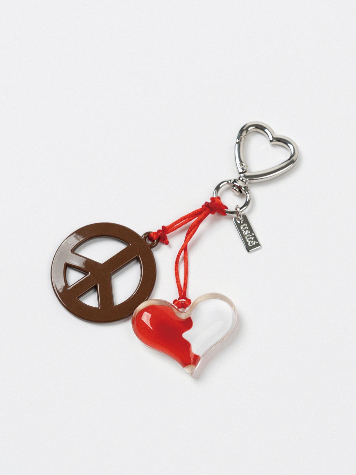 유지떼(USITE) HEART PEACE FREEDOM KEYRING (STRAWBERRY)