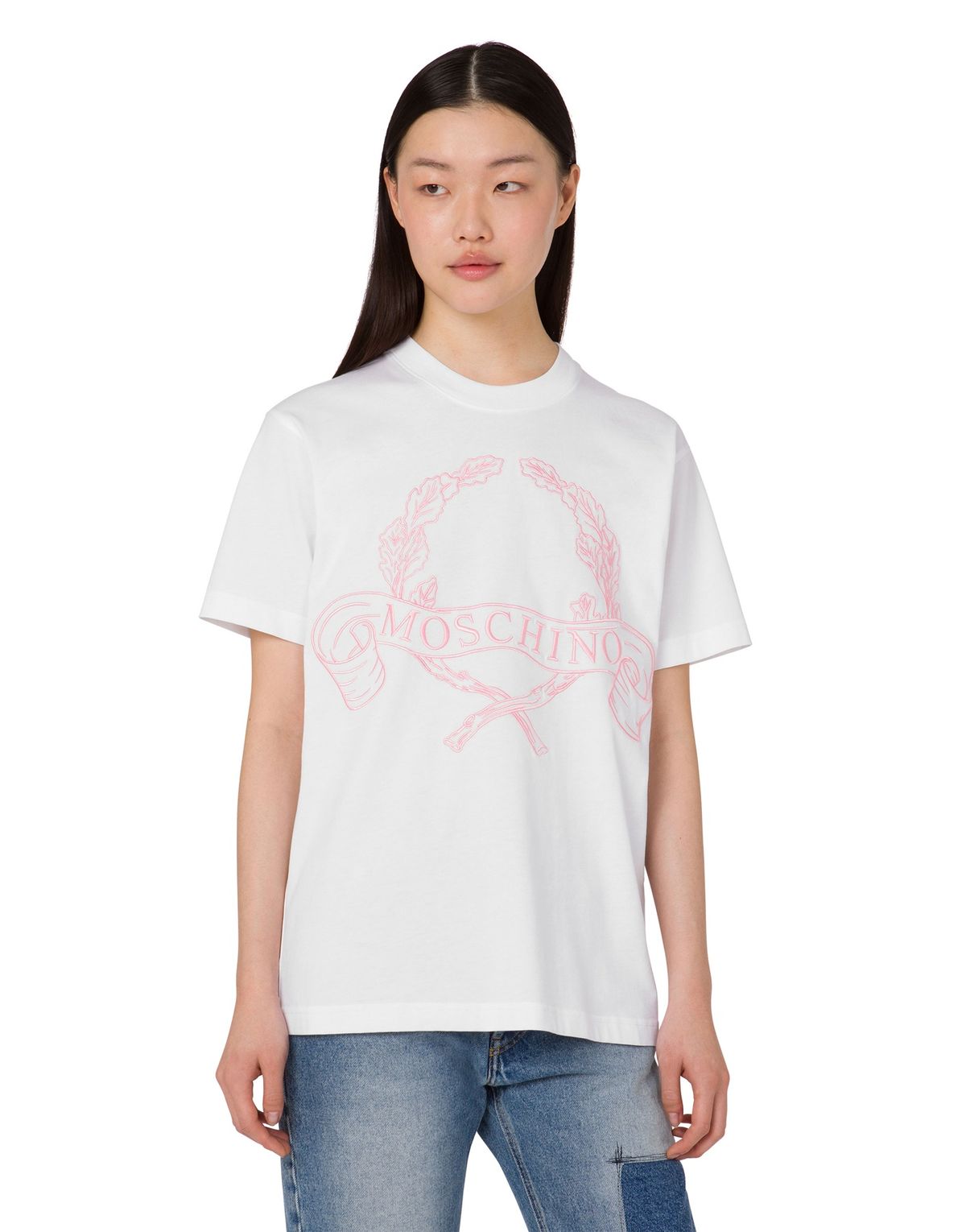 모스키노(MOSCHINO) 로렐 크라운 로고 반팔 티셔츠