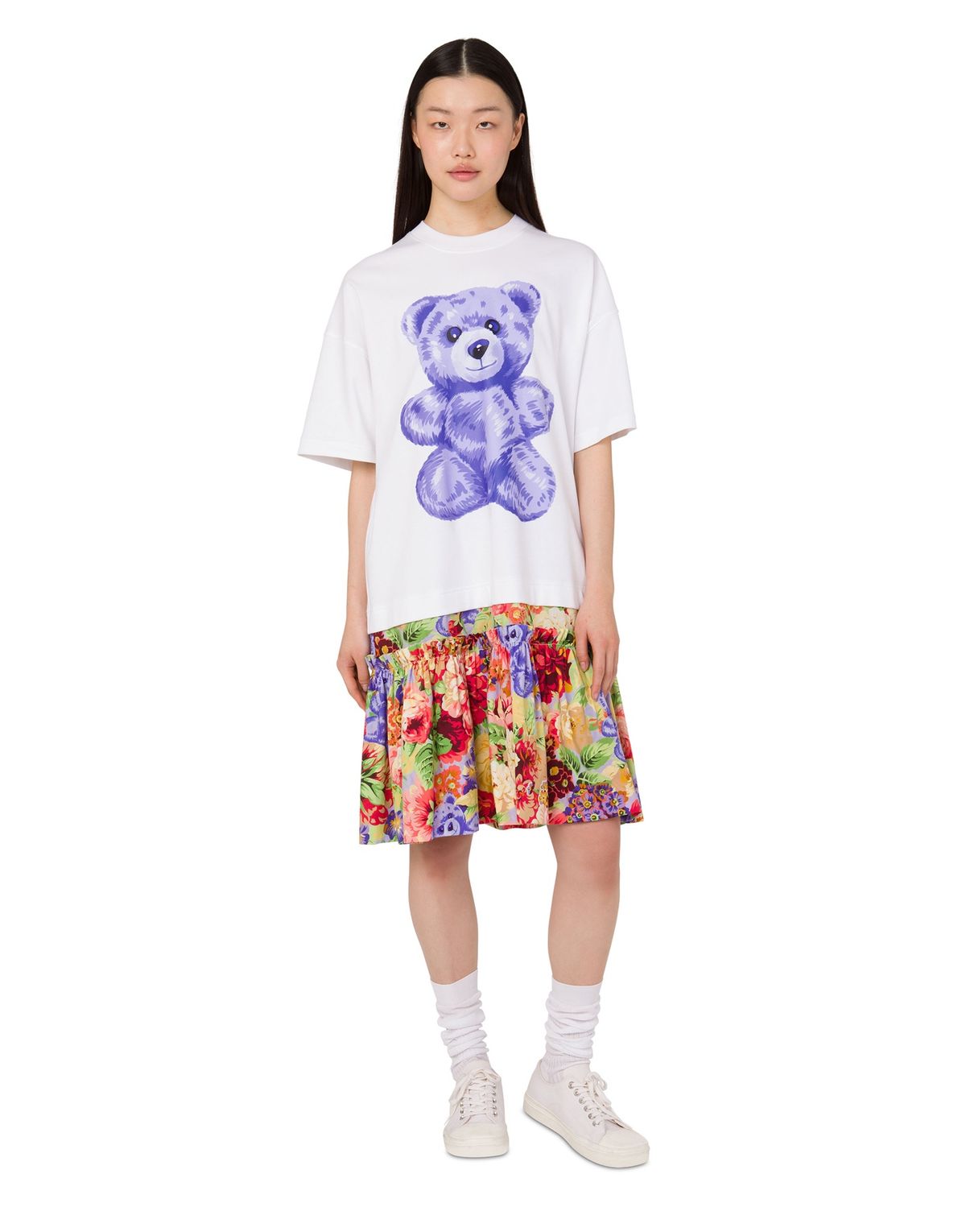 모스키노(MOSCHINO) 로즈앤피오니 테디베어 오버사이즈 코튼 드레스