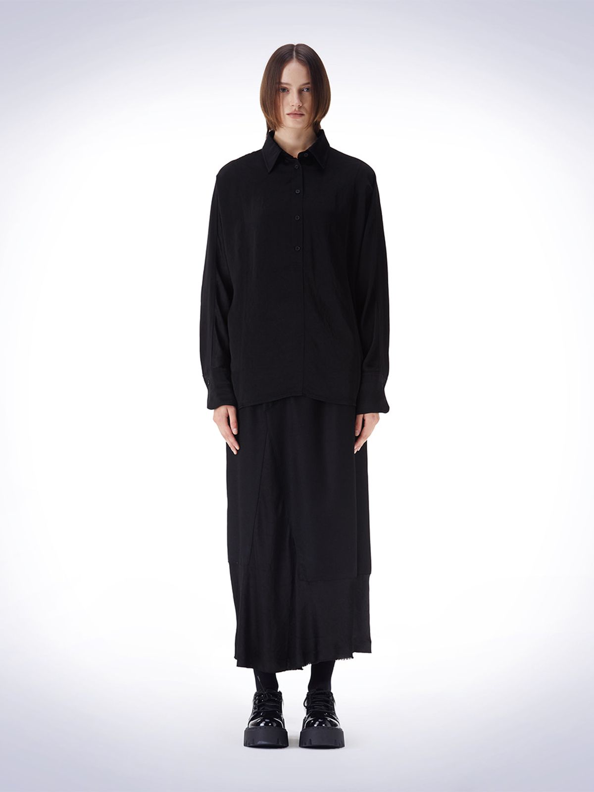하우스공칠이씨(HAUS072C) DOLMAN SLEEVE OVER FIT SHIRT BLACK