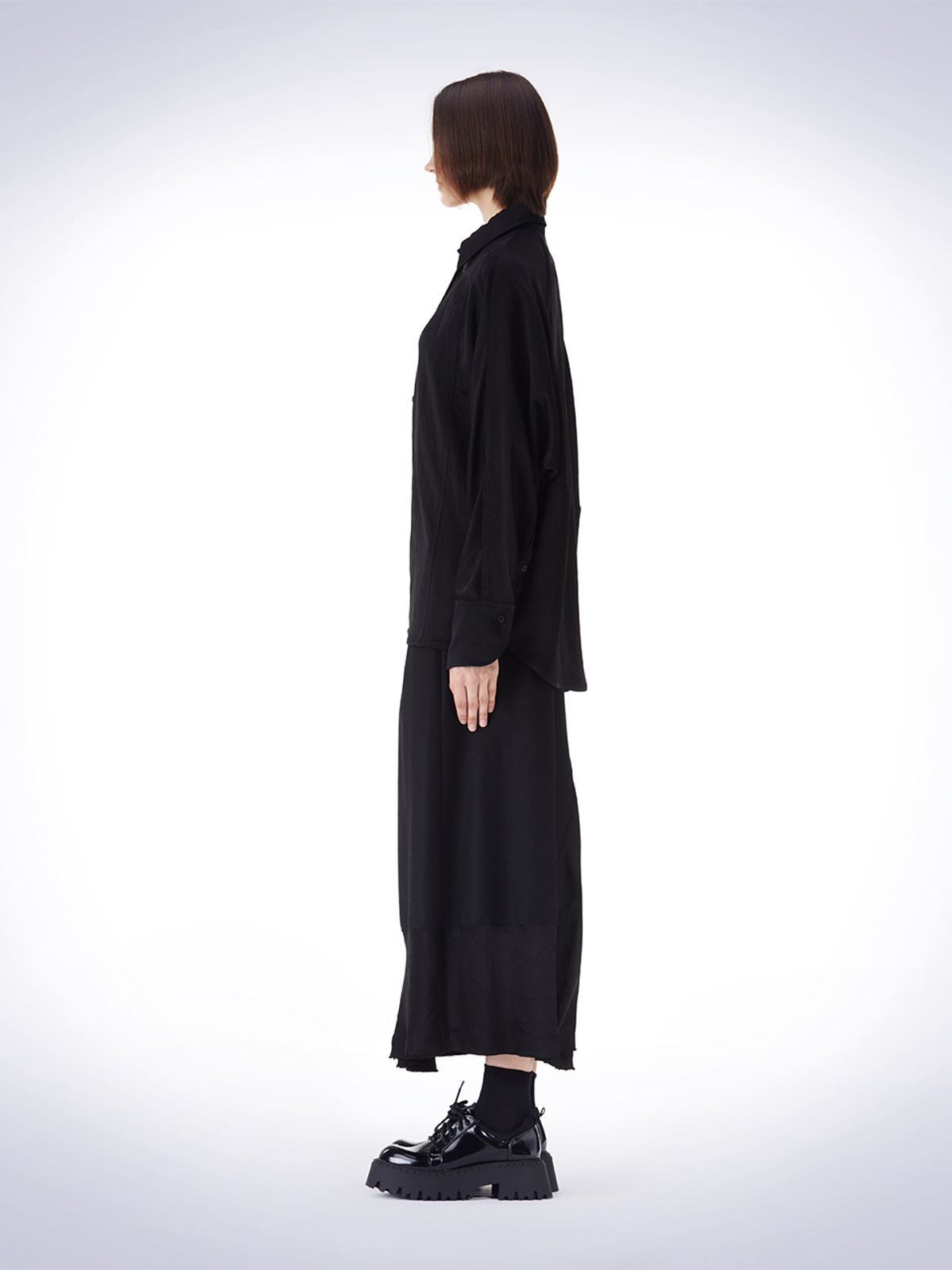 하우스공칠이씨(HAUS072C) DOLMAN SLEEVE OVER FIT SHIRT BLACK