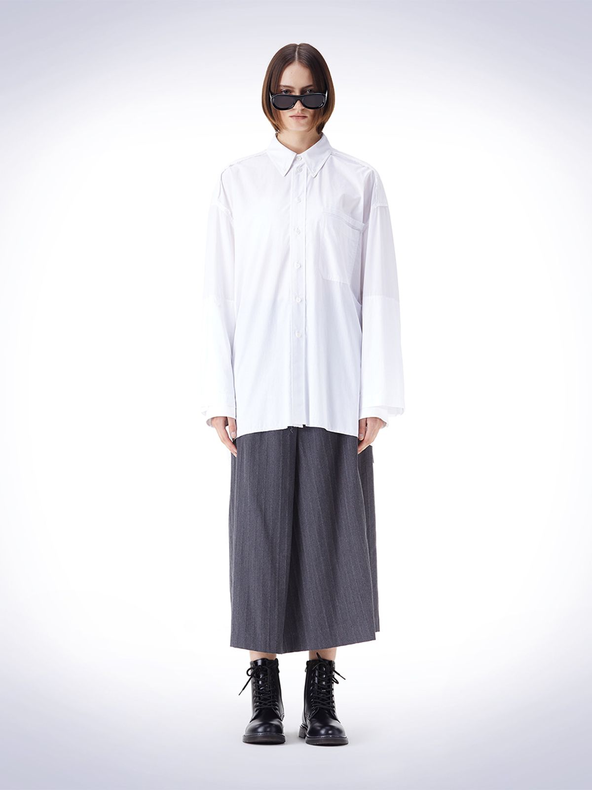 하우스공칠이씨(HAUS072C) DOUBLE LAYERED SLEEVE SHIRT WHITE