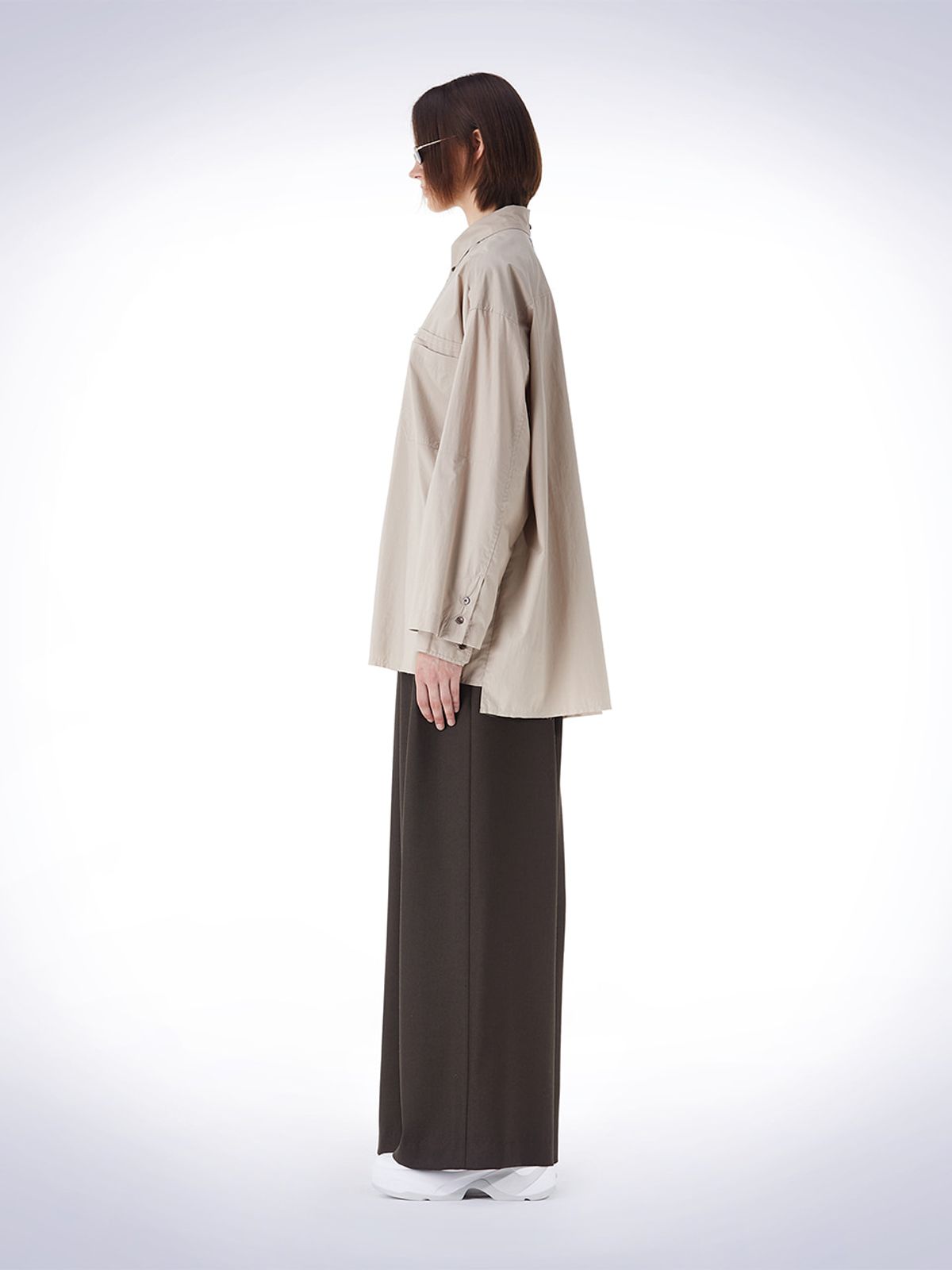 하우스공칠이씨(HAUS072C) DOUBLE LAYERED SLEEVE SHIRT BEIGE
