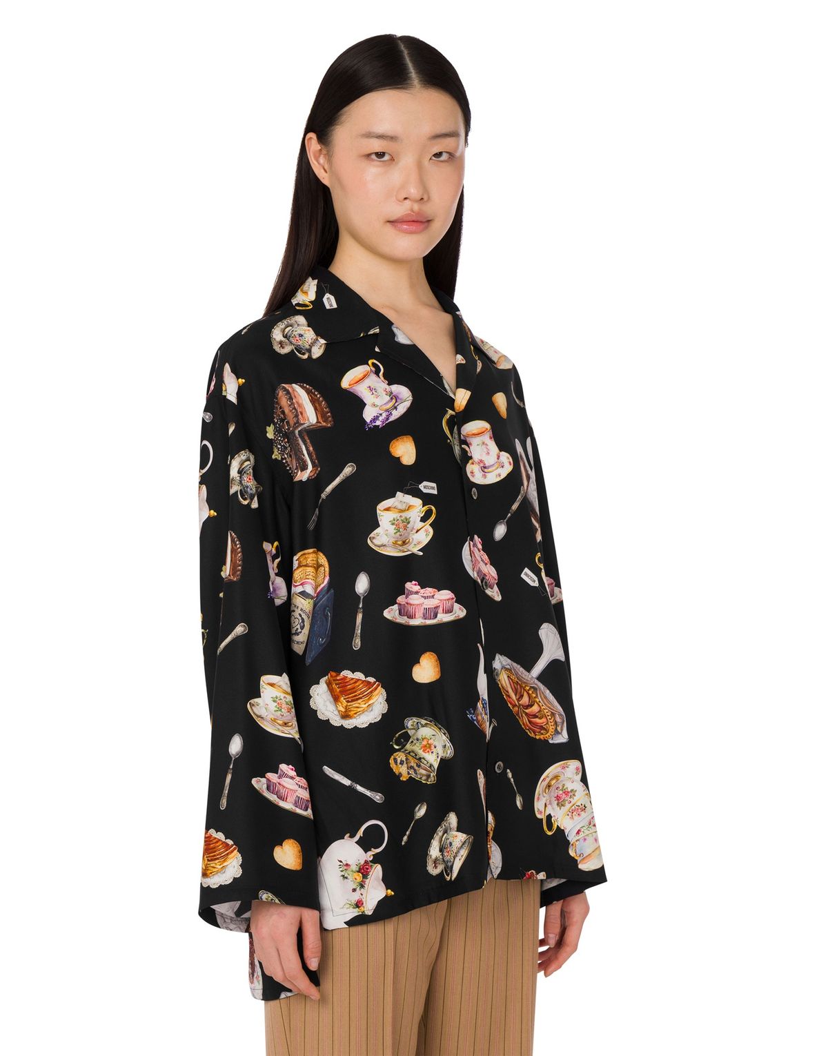 모스키노(MOSCHINO) 티타임 실크 새틴 셔츠