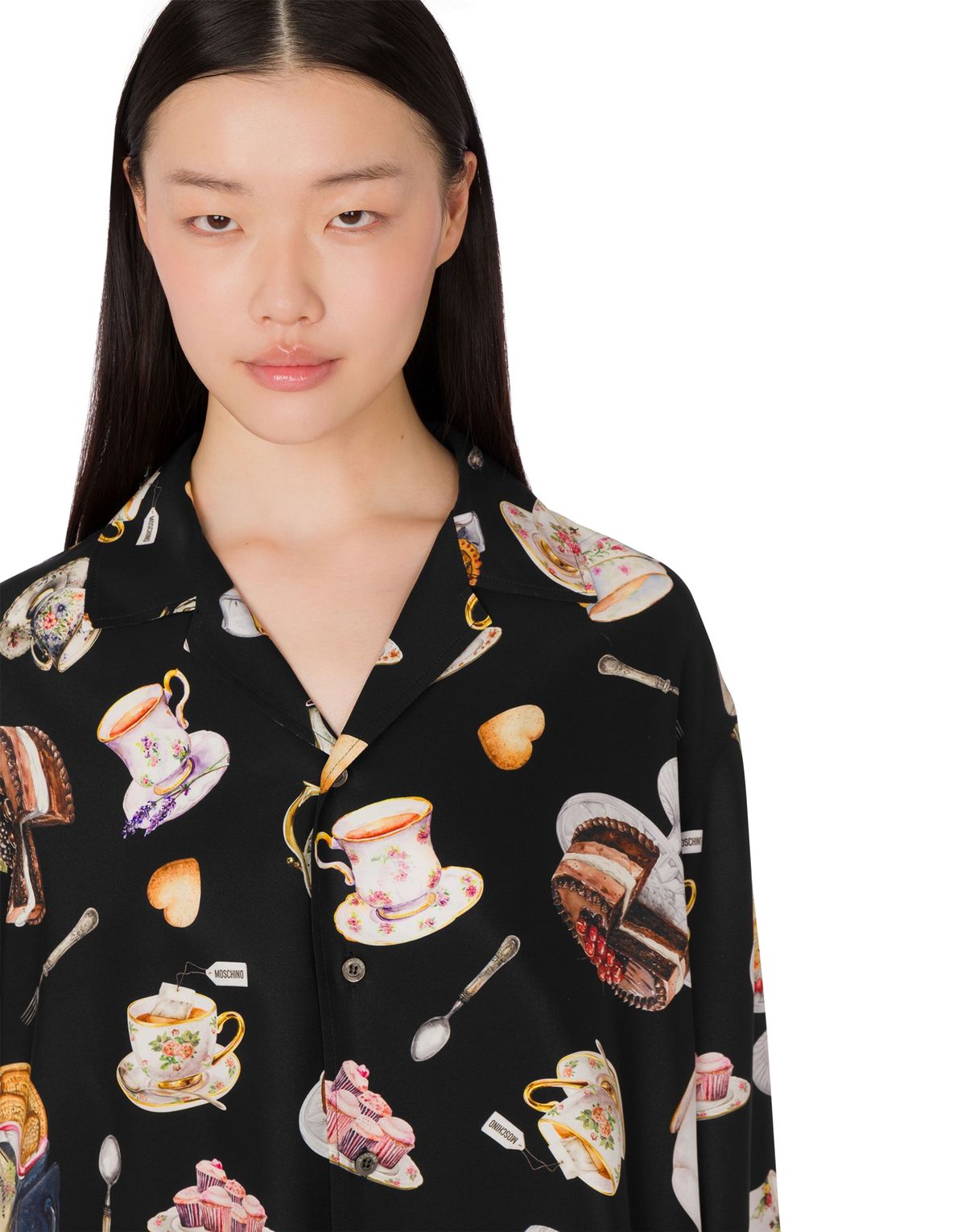 모스키노(MOSCHINO) 티타임 실크 새틴 셔츠