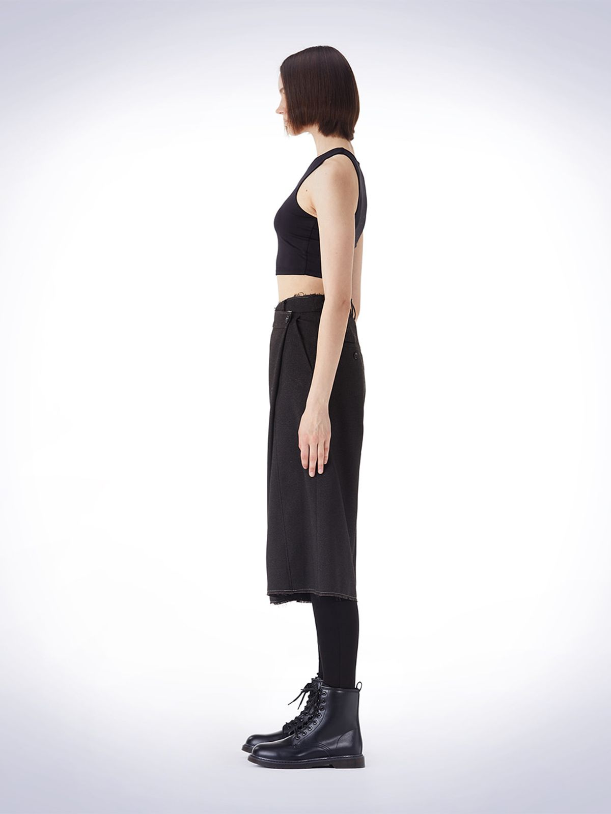 하우스공칠이씨(HAUS072C) BERMUDA WRAP PANTS BROWN