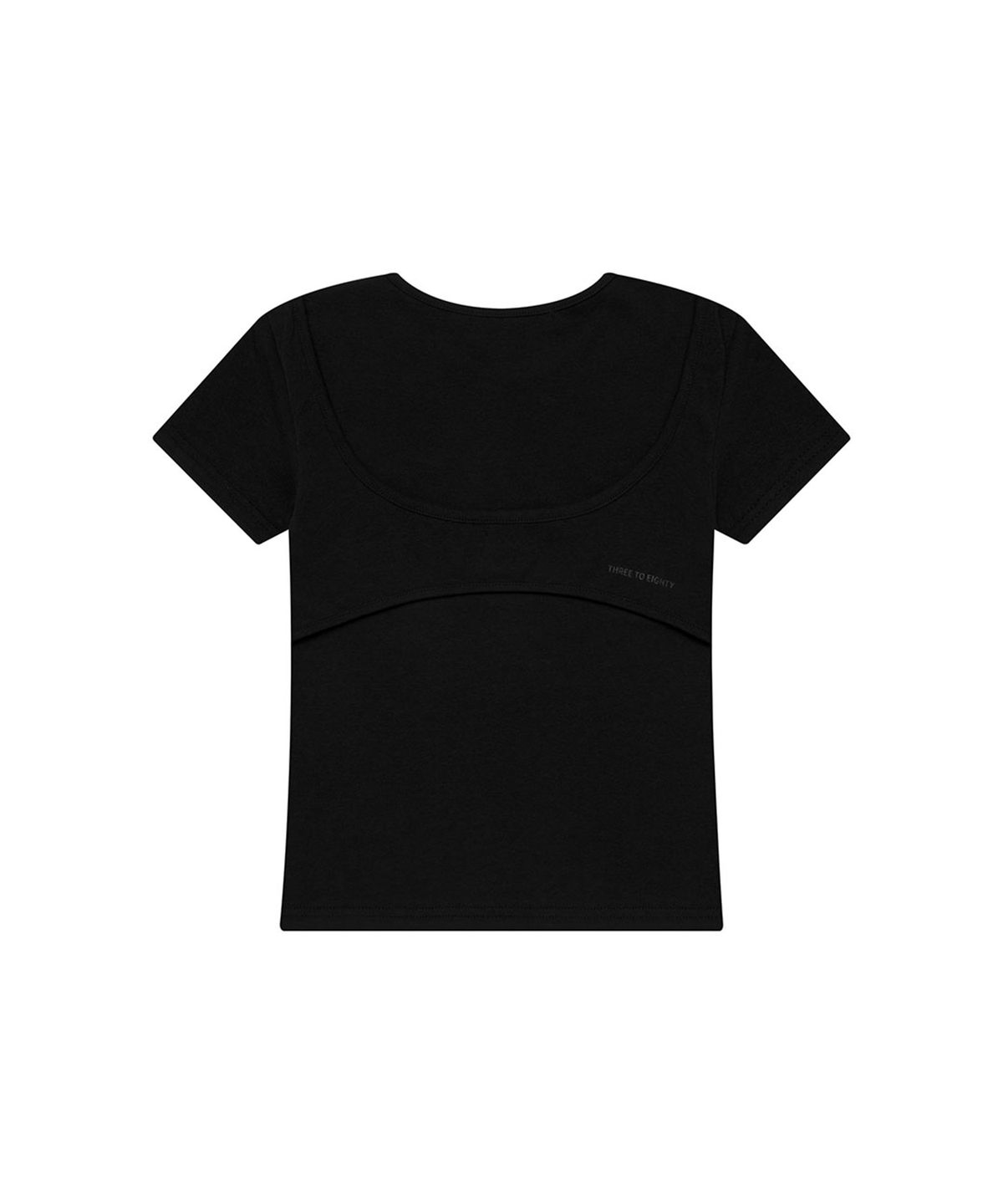 쓰리투에이티(THREE TO EIGHTY) MOCK BUSTIER LAYER TEE BLACK