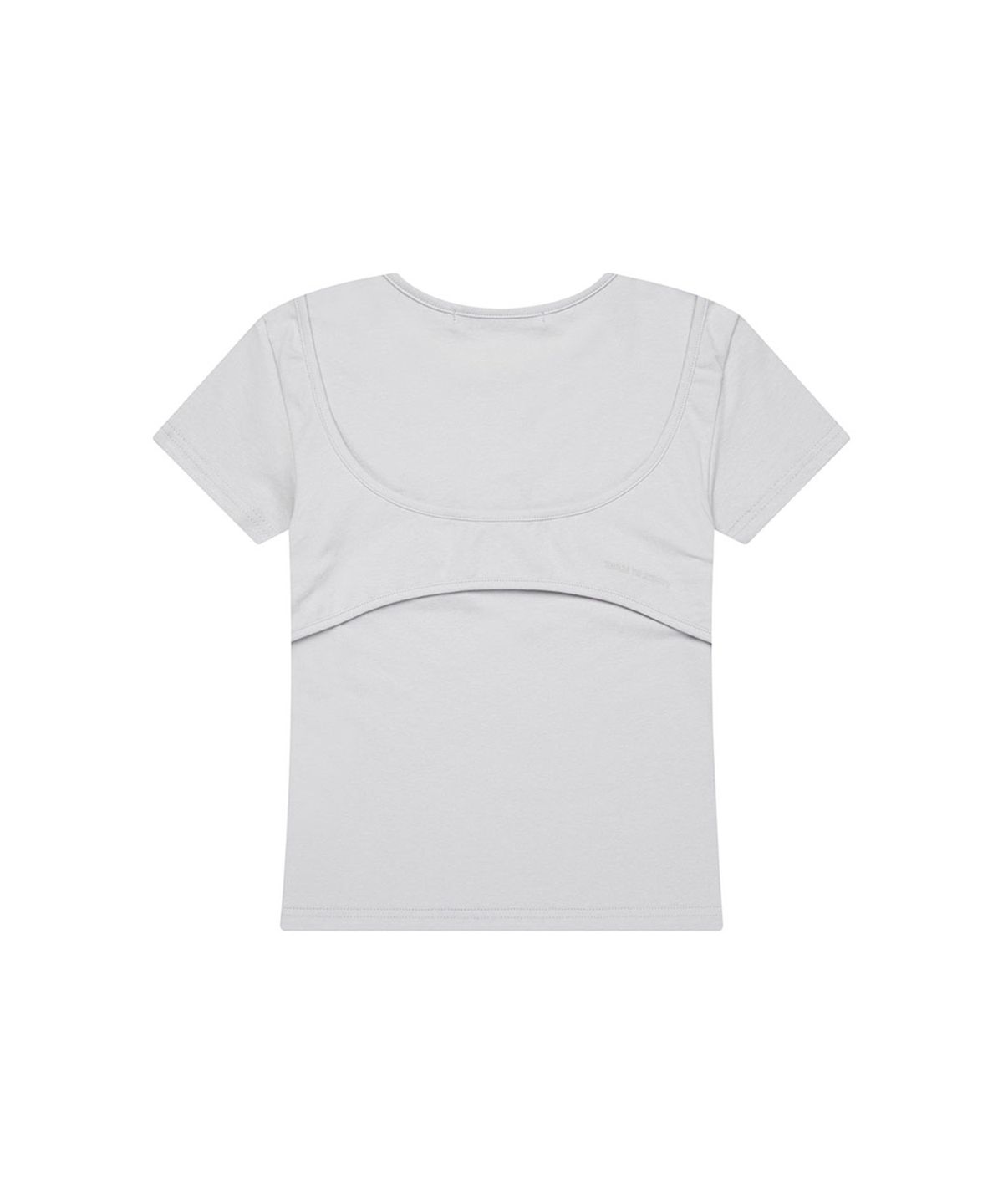 쓰리투에이티(THREE TO EIGHTY) MOCK BUSTIER LAYER TEE GREY