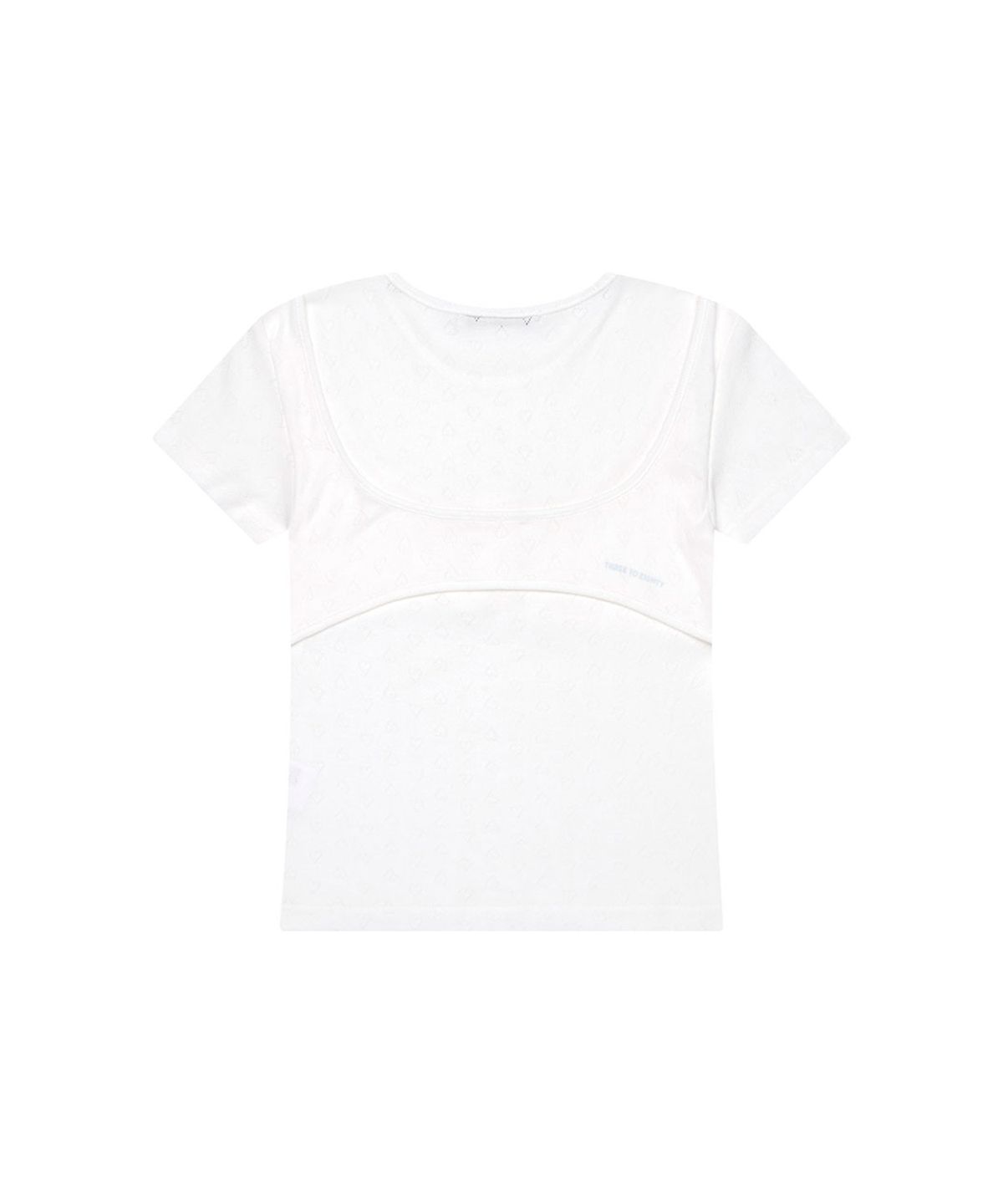 쓰리투에이티(THREE TO EIGHTY) MOCK BUSTIER LAYER TEE WHITE
