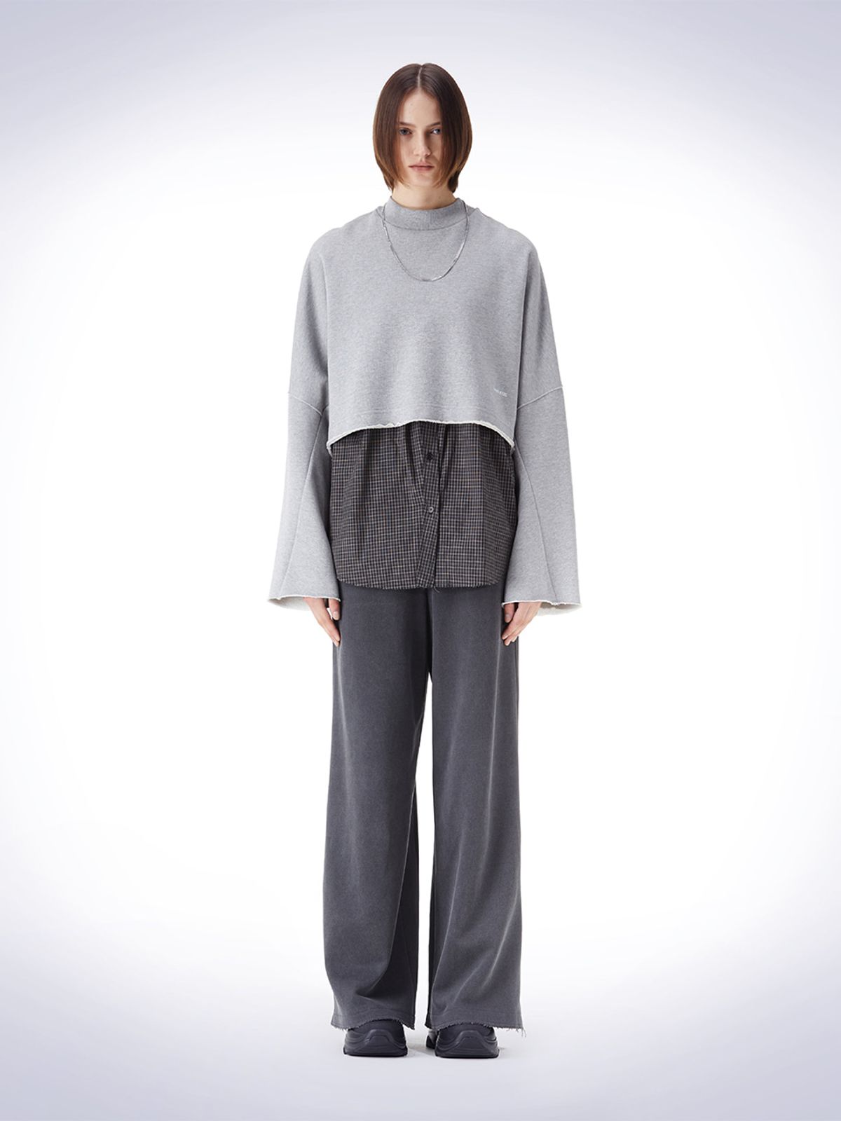 하우스공칠이씨(HAUS072C) SHIRTS LAYERD OVER FIT T-SHIRT GREY
