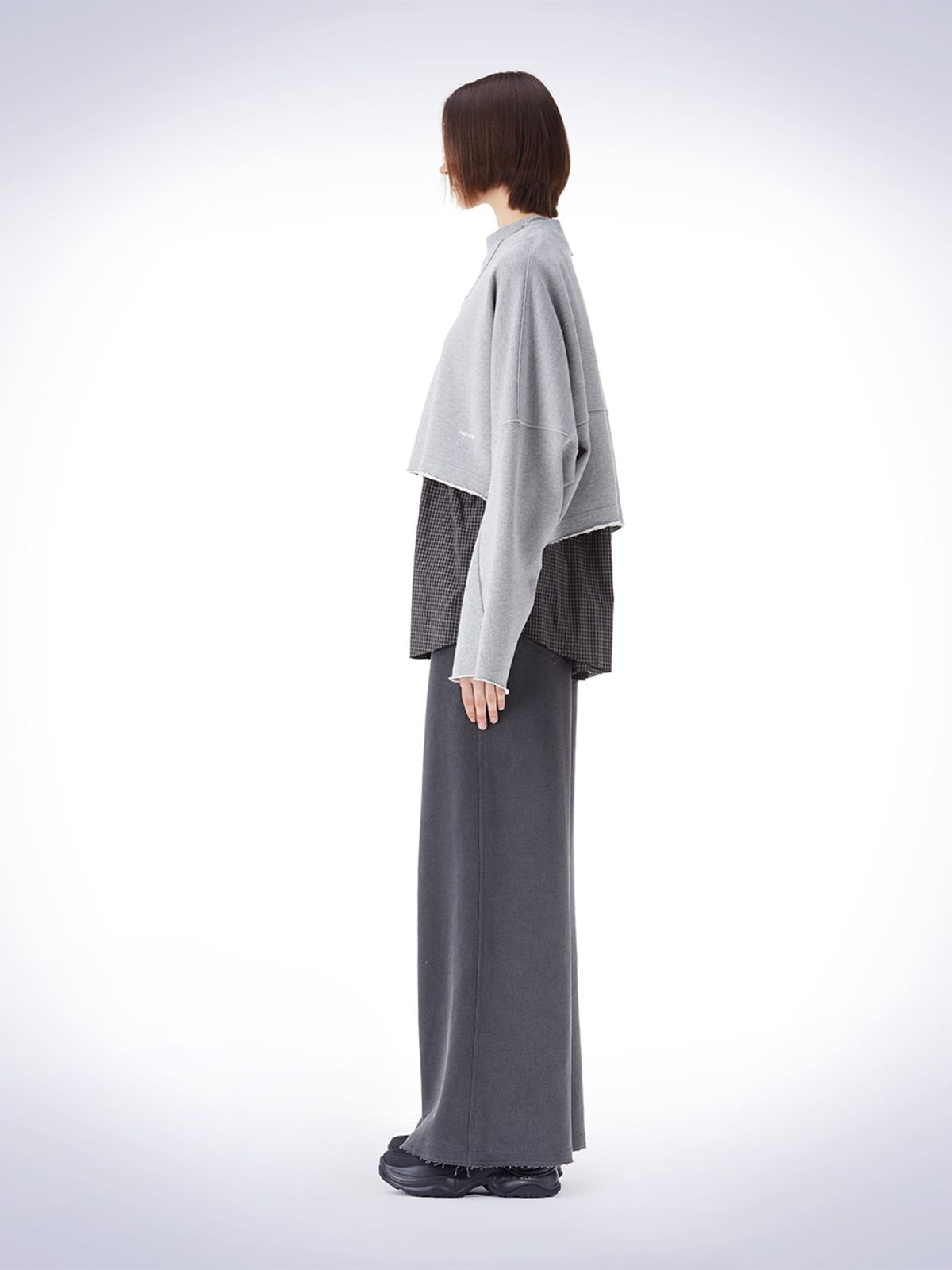 하우스공칠이씨(HAUS072C) SHIRTS LAYERD OVER FIT T-SHIRT GREY