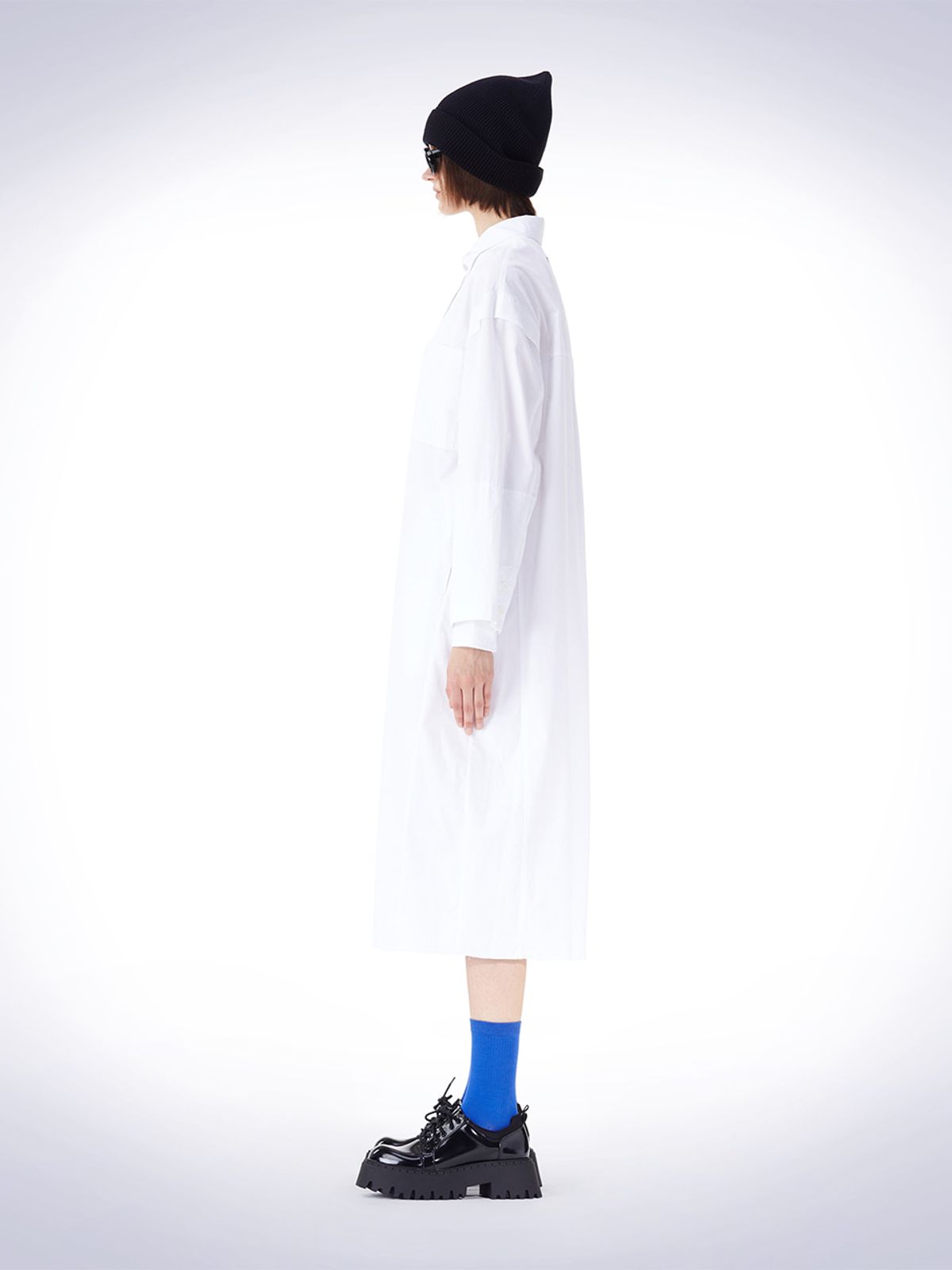 하우스공칠이씨(HAUS072C) DOUBLE LAYERED SLEEVE ONEPIECE WHITE