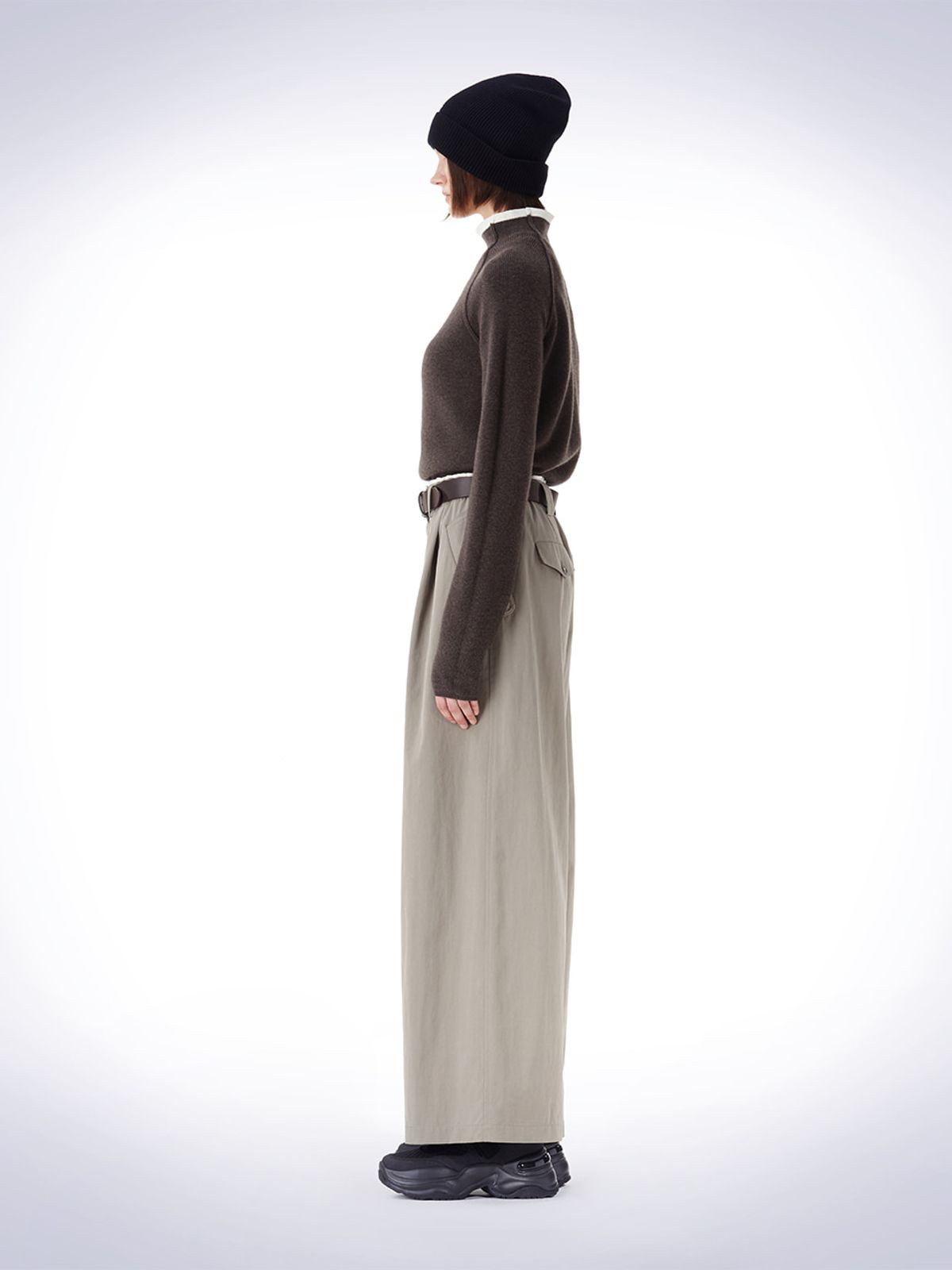 하우스공칠이씨(HAUS072C) RAGLAM ARRANGE TURTLE KNIT BROWN