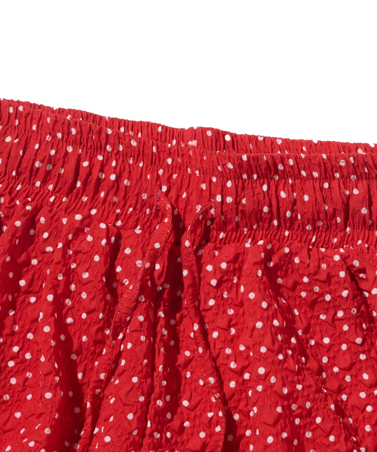 카고브로스 포 우먼(CARGOBROS FOR WOMAN) 도트 패턴 벌룬 밴딩 반바지 (레드)