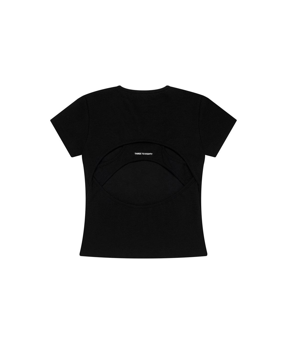 쓰리투에이티(THREE TO EIGHTY) BACK CUT-OUT PANEL TEE BLACK
