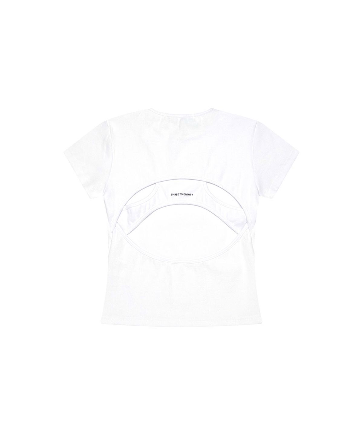 쓰리투에이티(THREE TO EIGHTY) BACK CUT-OUT PANEL TEE WHITE