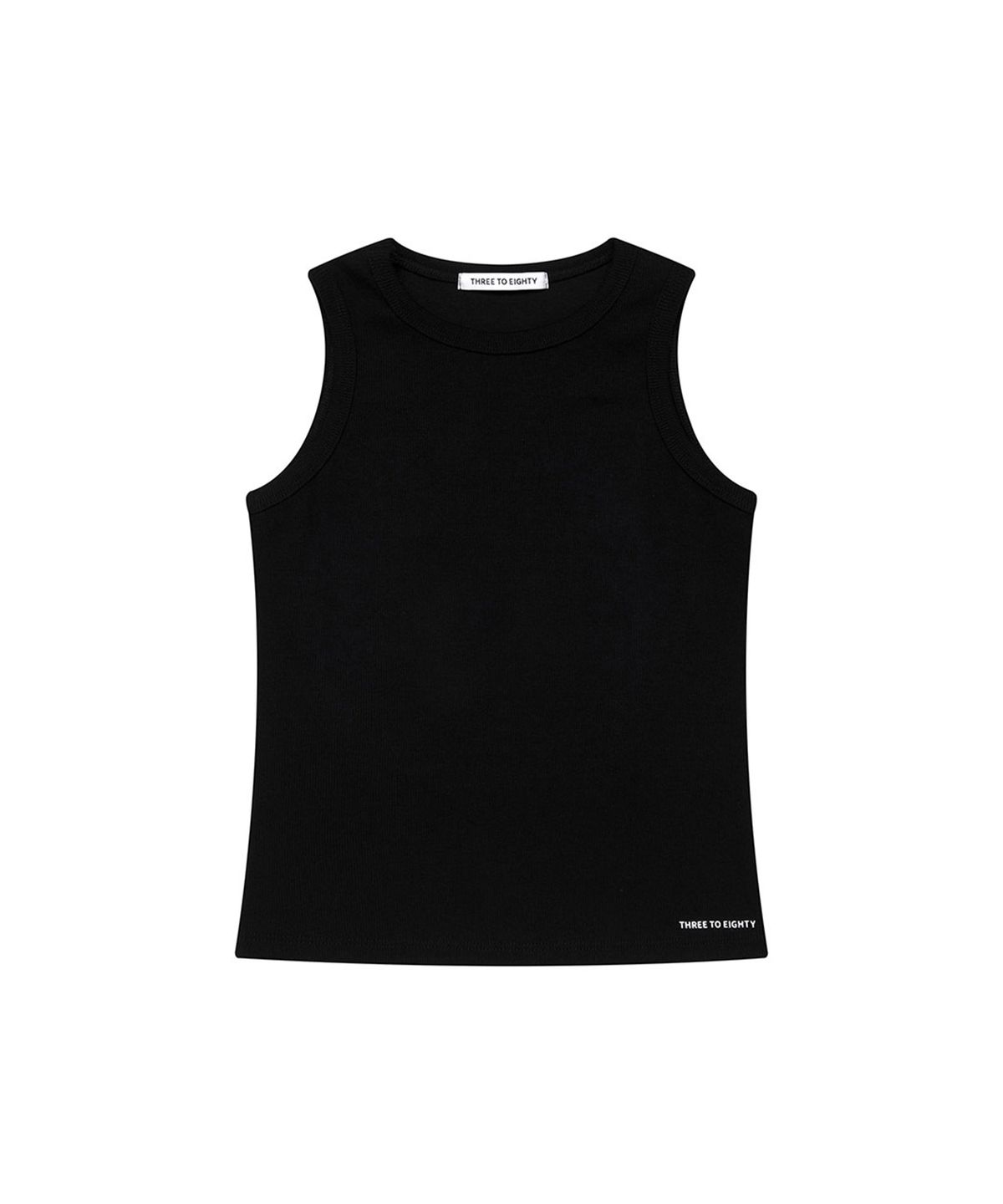 쓰리투에이티(THREE TO EIGHTY) BACK DOUBLE HEART TANK TOP BLACK
