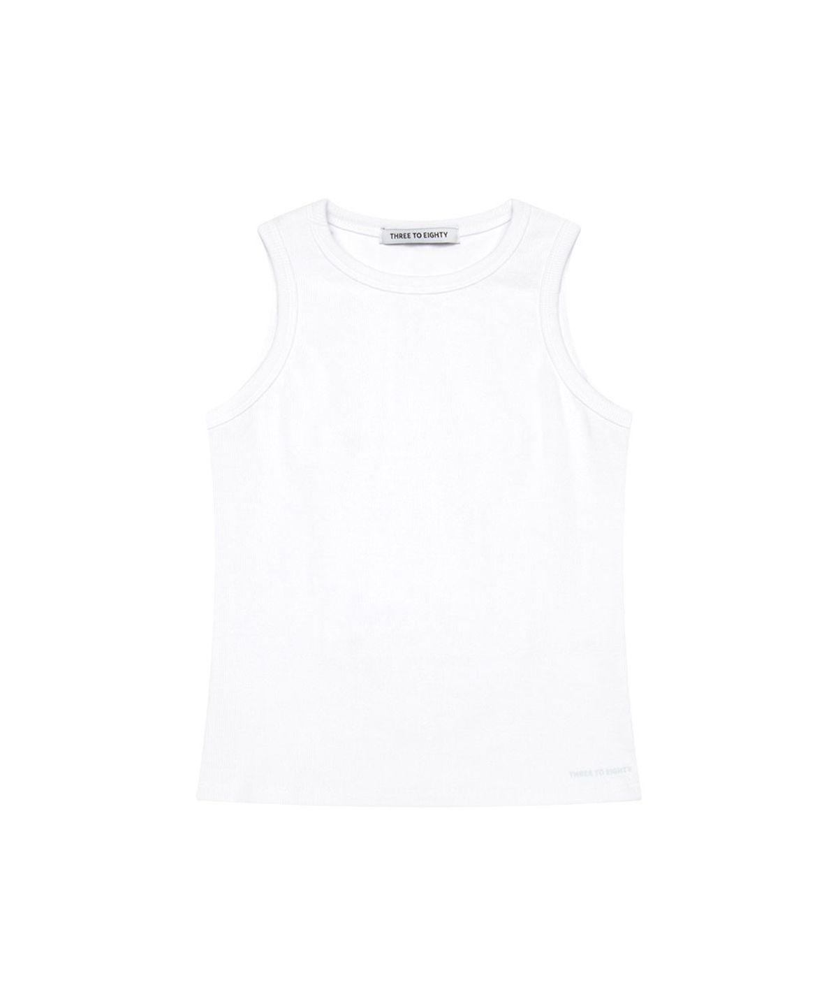 쓰리투에이티(THREE TO EIGHTY) BACK DOUBLE HEART TANK TOP WHITE