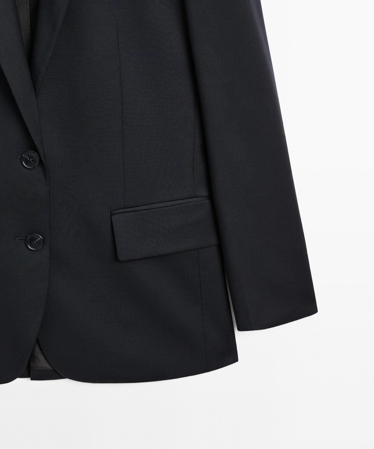 마시모두띠(MASSIMO DUTTI) 100% 엑스트라 파인 울 투 버튼 블레이저