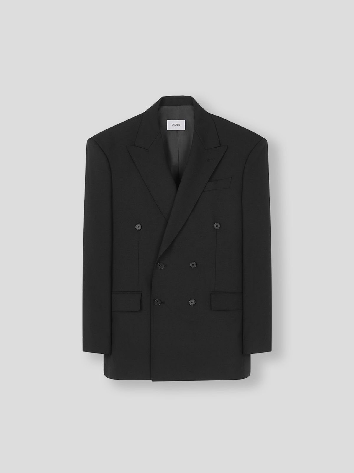 쿠르베(COURBE) Double Peaked Brested Blazer (Black)
