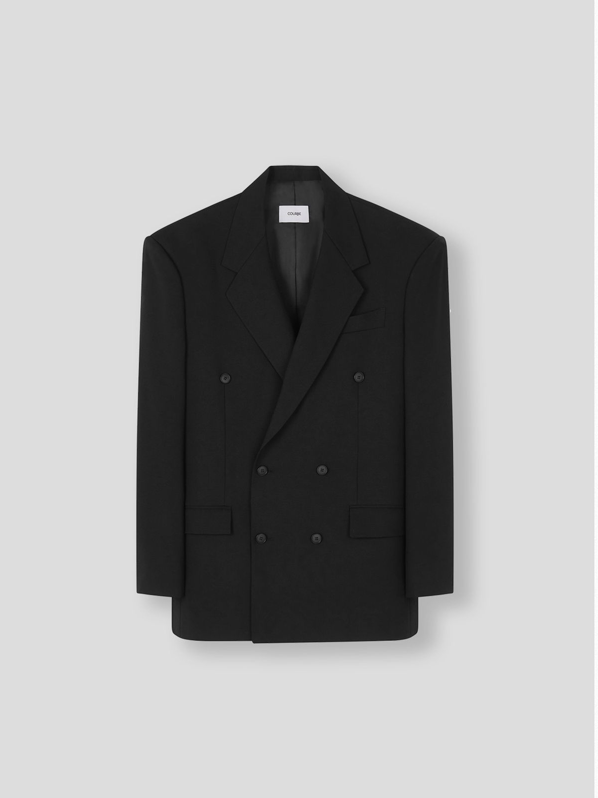 쿠르베(COURBE) Double Notched Brested Blazer (Black)
