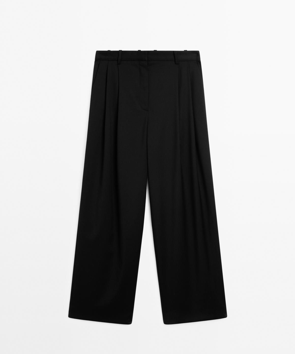 마시모두띠(MASSIMO DUTTI) 엑스트라 파인 울 플리츠 팬츠