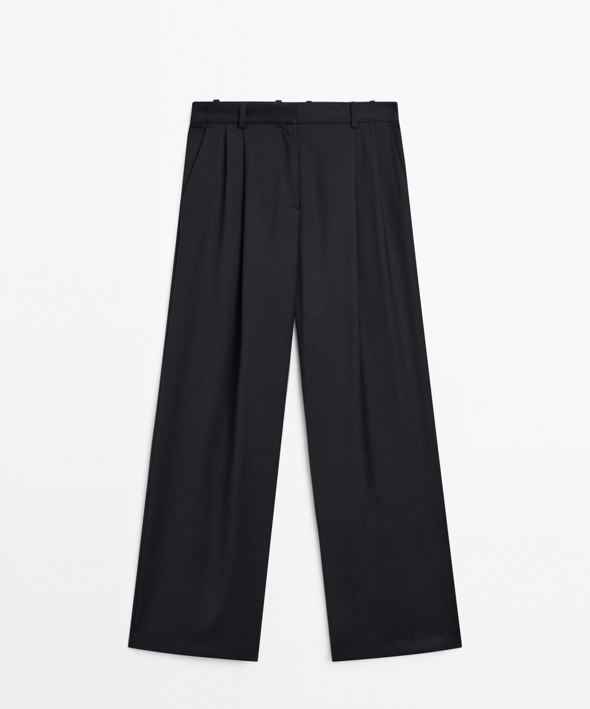 마시모두띠(MASSIMO DUTTI) 엑스트라 파인 울 플리츠 팬츠