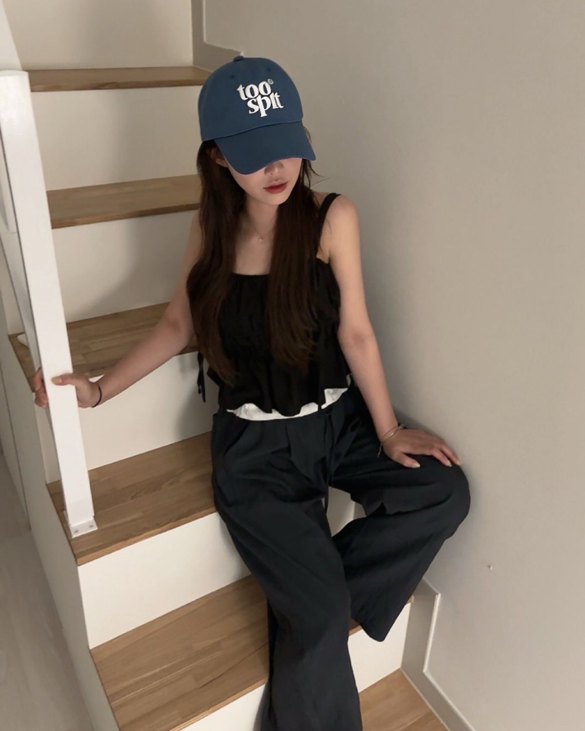투에스핏(TOOSPIT) VOLUME LOGO BALL CAP (MID BLUE)