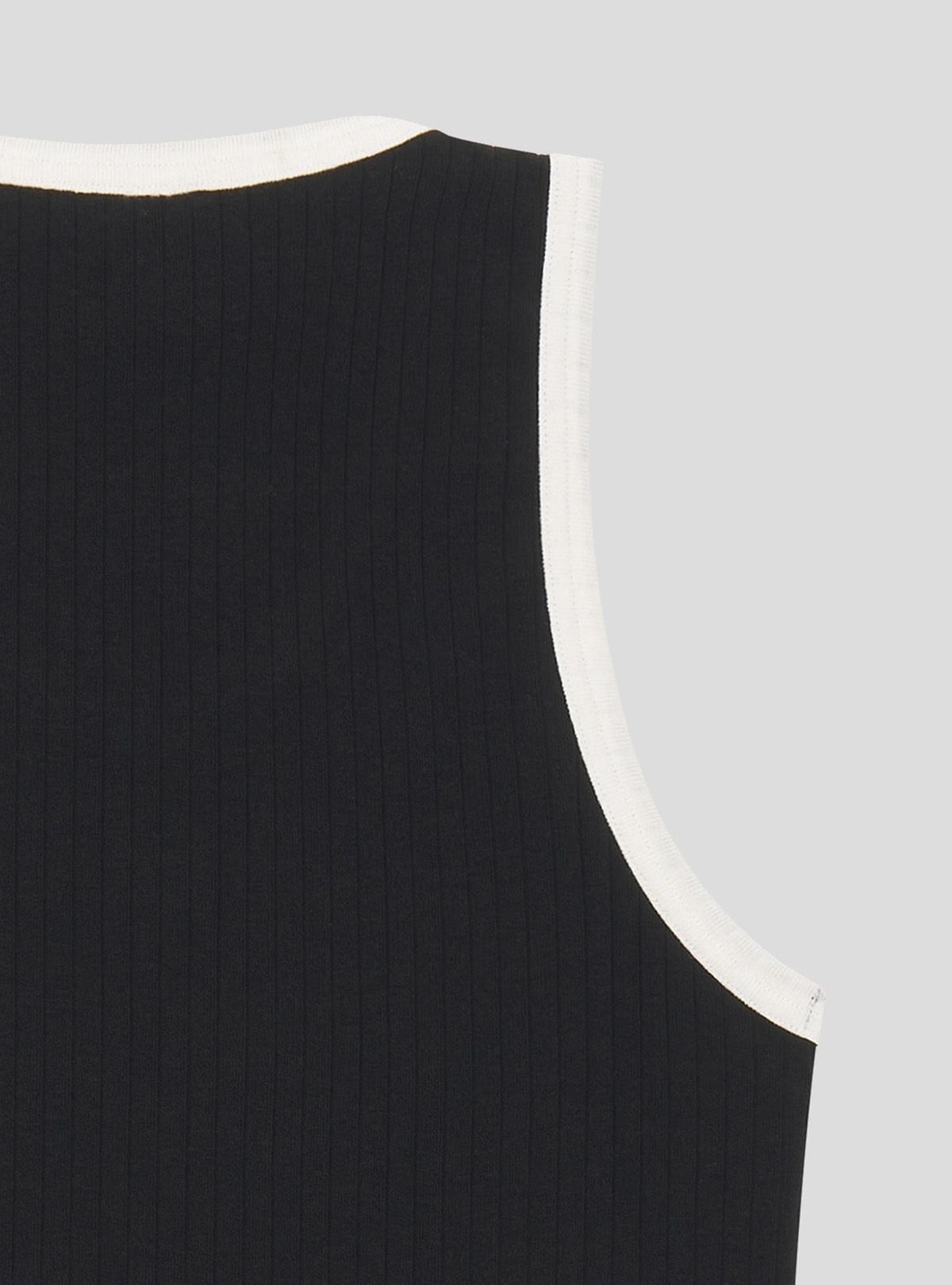 쿠르베(COURBE) Contrast Wed Sleeveless (Black)