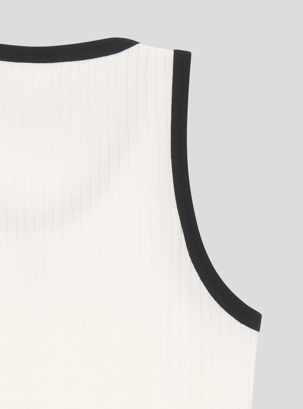 쿠르베(COURBE) Contrast Wed Sleeveless (White)