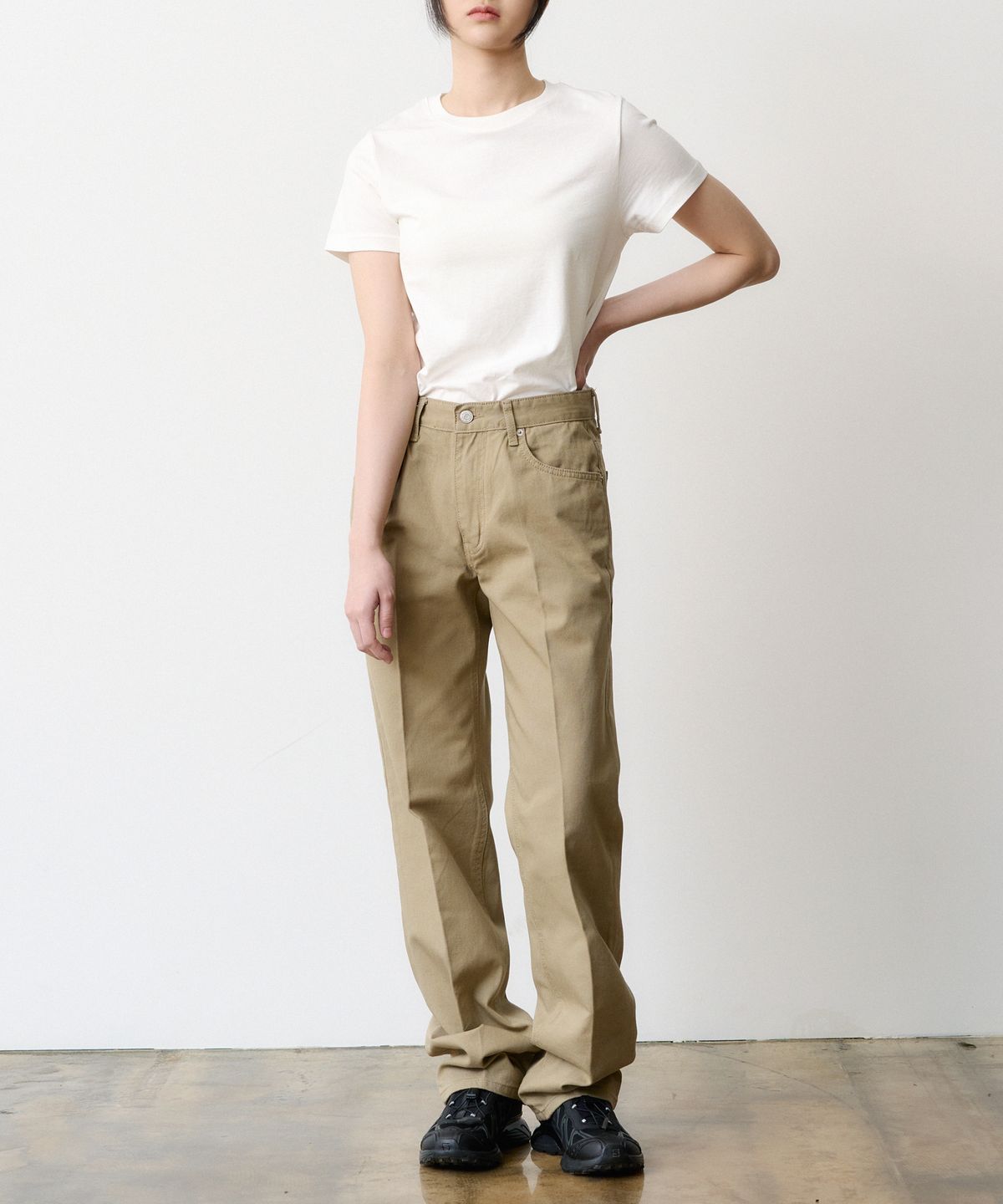 덴메이드(DENMADE) (WOMEN) DEN0651 Crease Chino Pants (Beige)