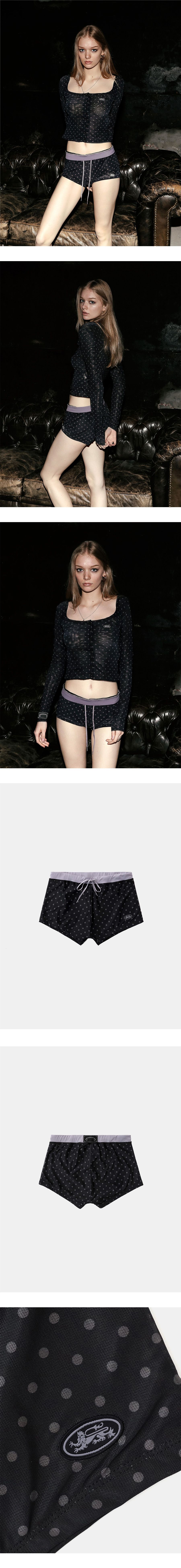 MUSINSA | BADBLOOD [AQUA] Splash Dot Boy Shorts - Black