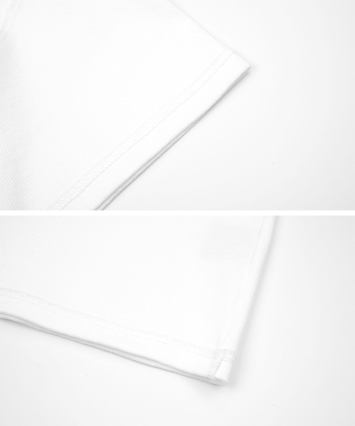 모어댄블랙(MORE THAN BLACK) CUT OFF HALF SLEEVE - WHITE