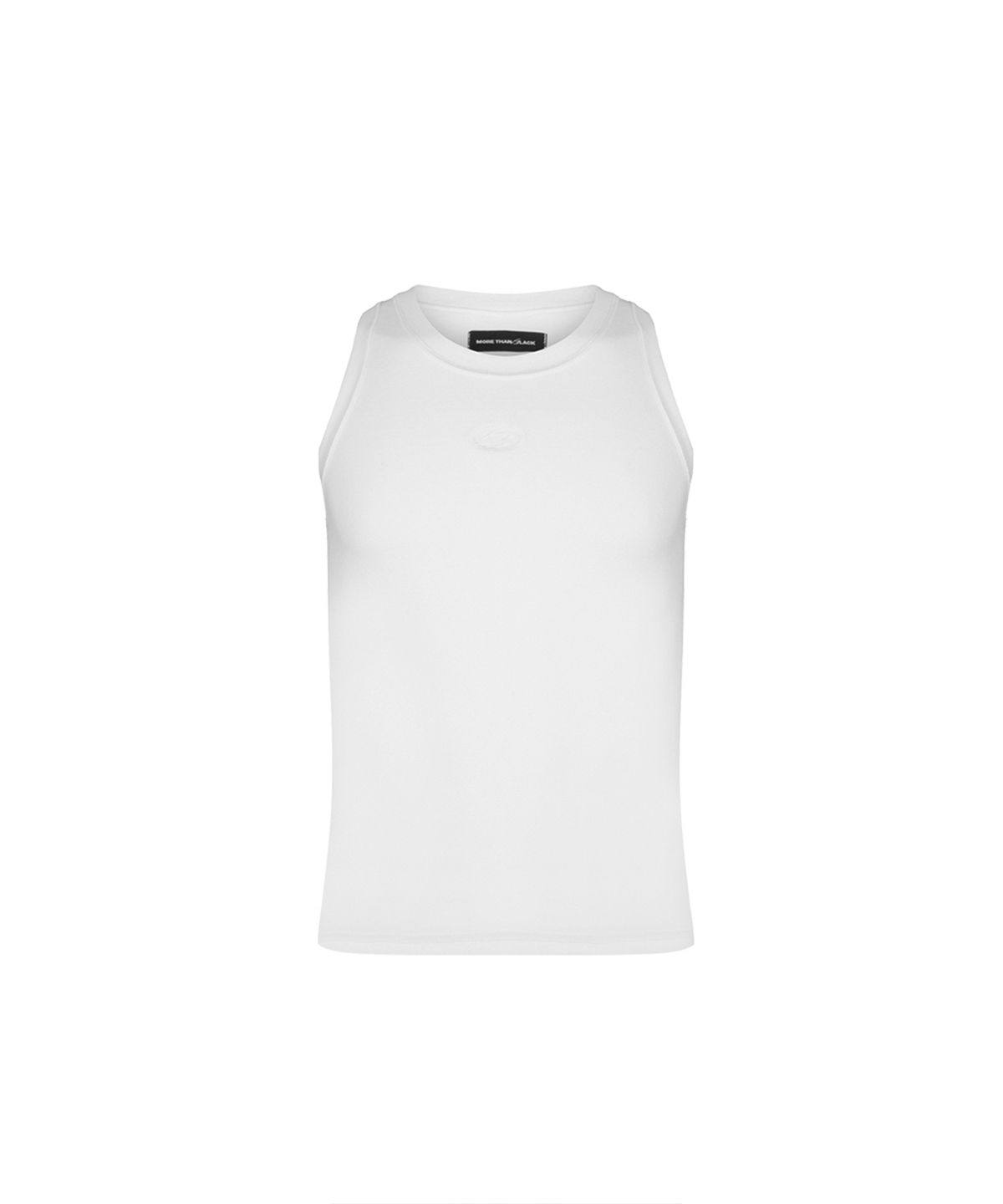 모어댄블랙(MORE THAN BLACK) CUT OFF SLEEVELESS - WHITE