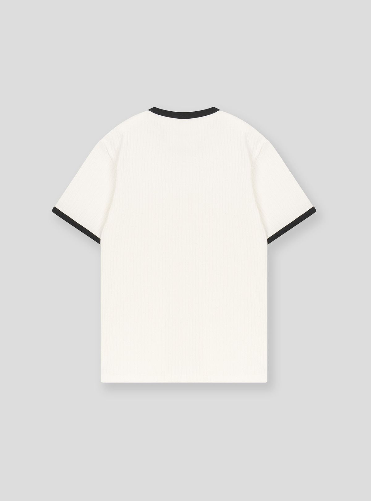 쿠르베(COURBE) Contrast Wed Round Neck T-shirt (White)