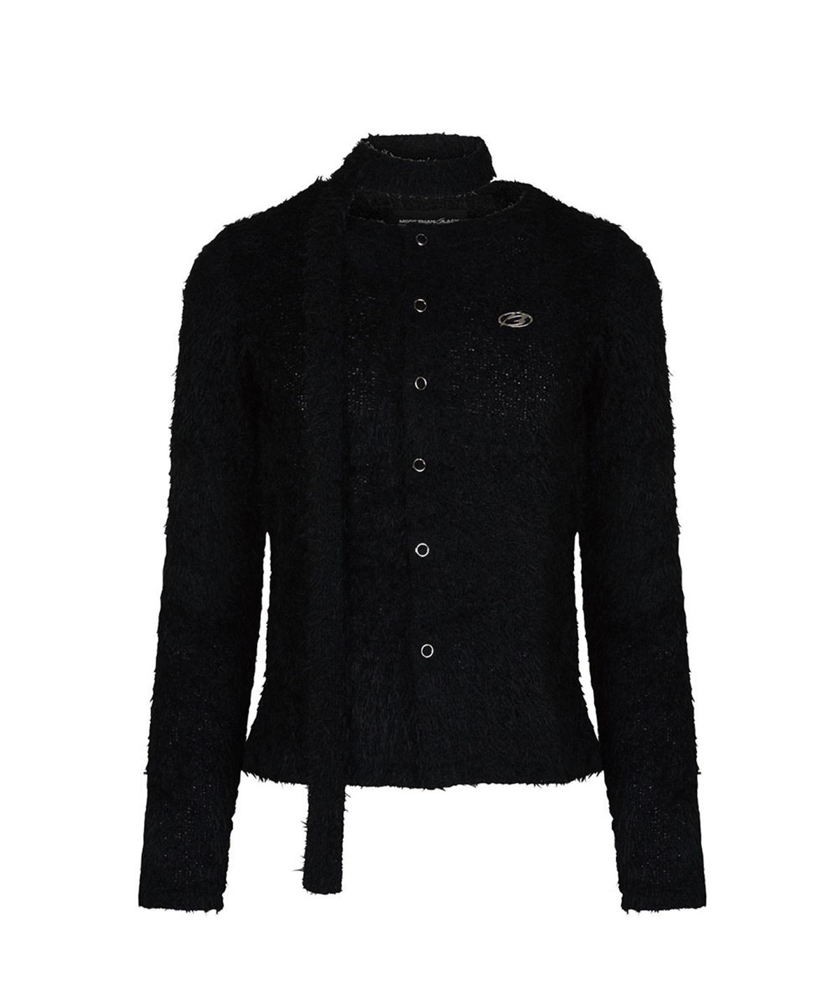 모어댄블랙(MORE THAN BLACK) LOGO FUR CARDIGAN