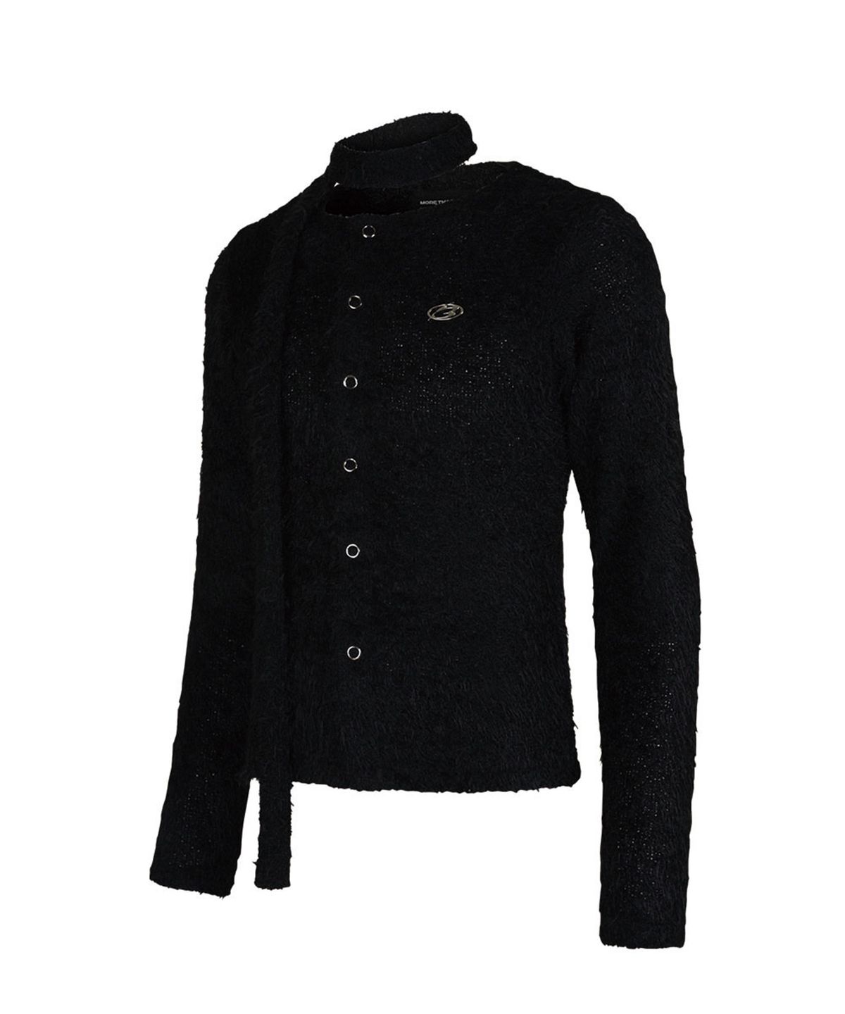 모어댄블랙(MORE THAN BLACK) LOGO FUR CARDIGAN