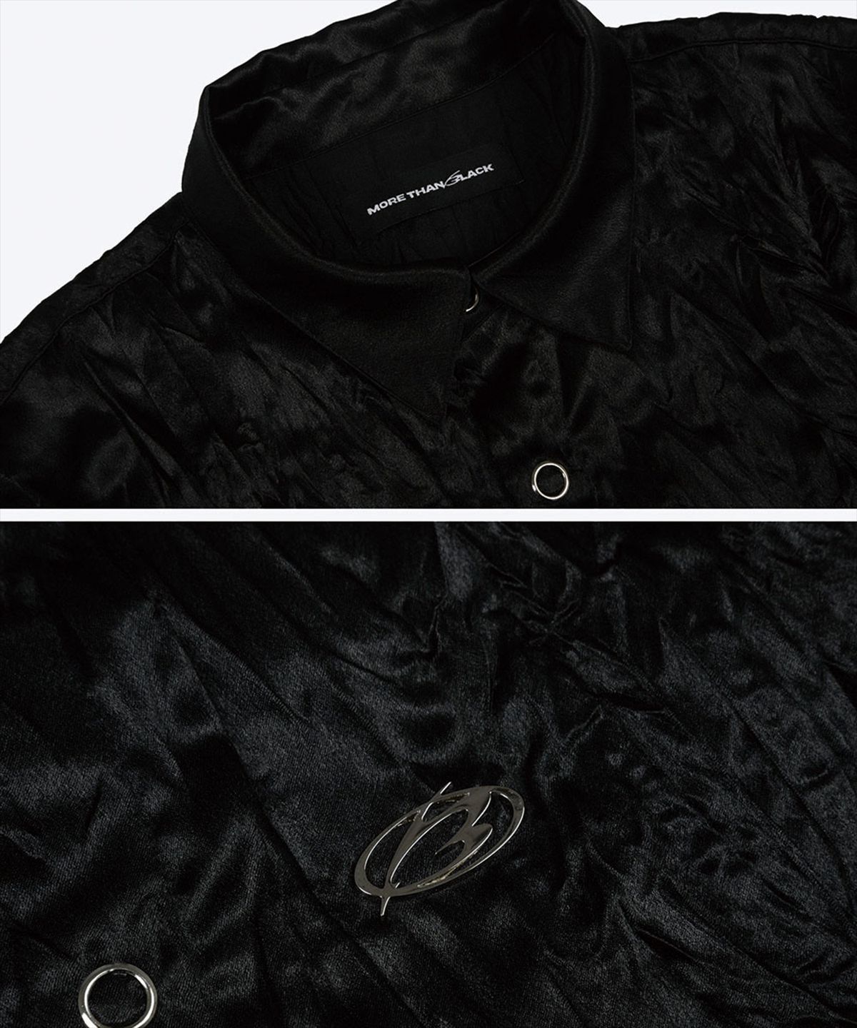 모어댄블랙(MORE THAN BLACK) LOGO WRINKLE SHIRT