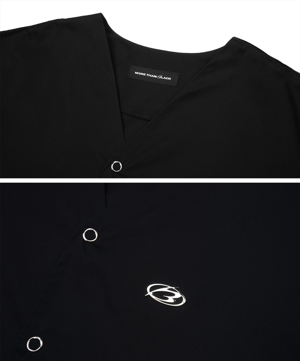 모어댄블랙(MORE THAN BLACK) LOGO CARDIGAN SHIRT